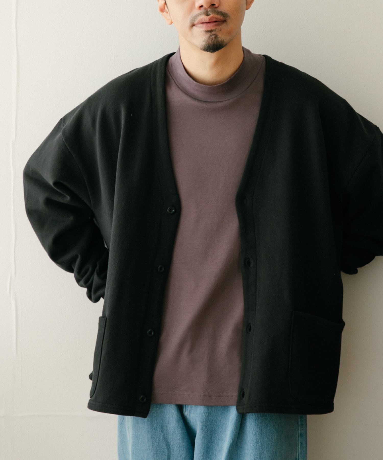 SCREEN STARS　裏毛スウェットカーディガン