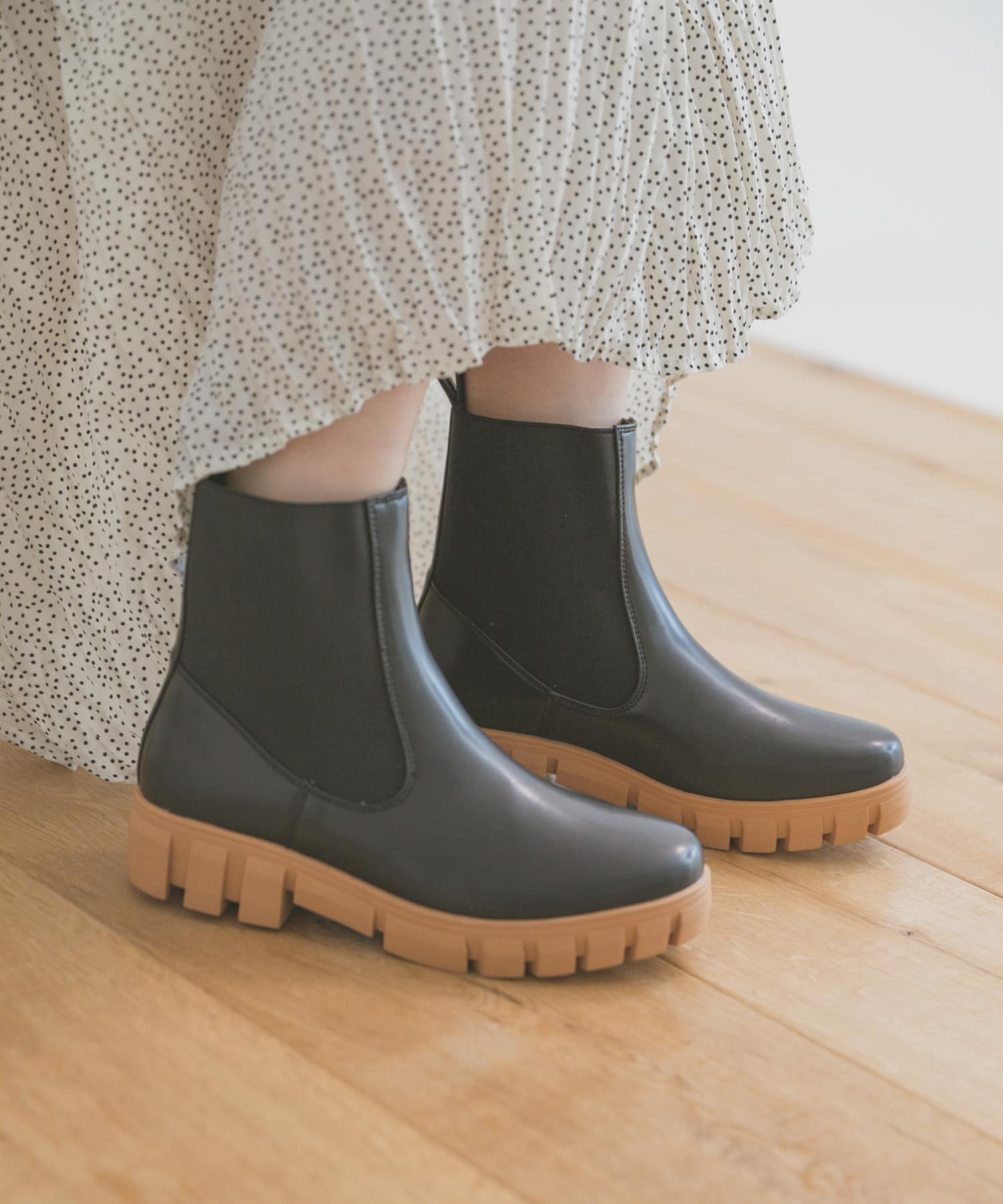 コンビサイドゴアブーツ BLK S