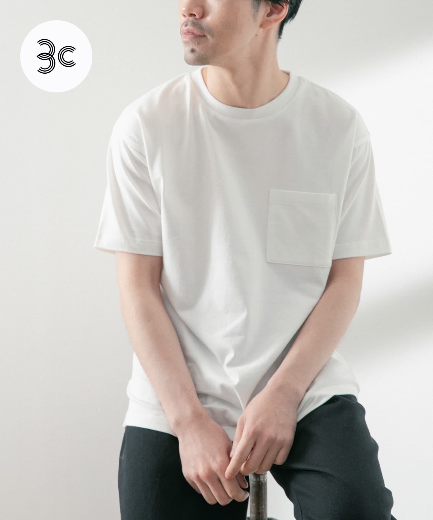 USAコットン ムジポケットTシャツ
