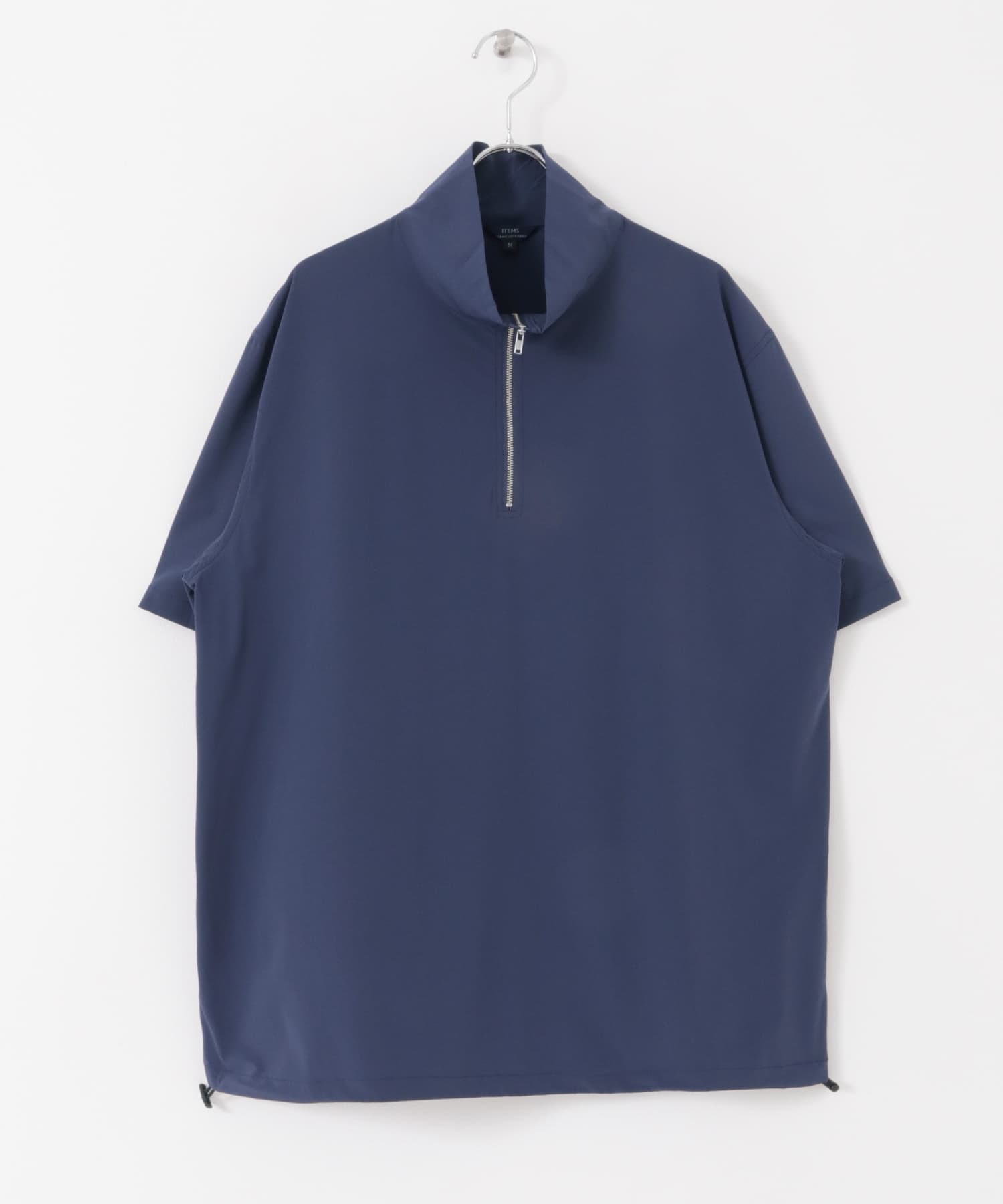 シルキーナイロンハーフZIP多機能トップス NVY M