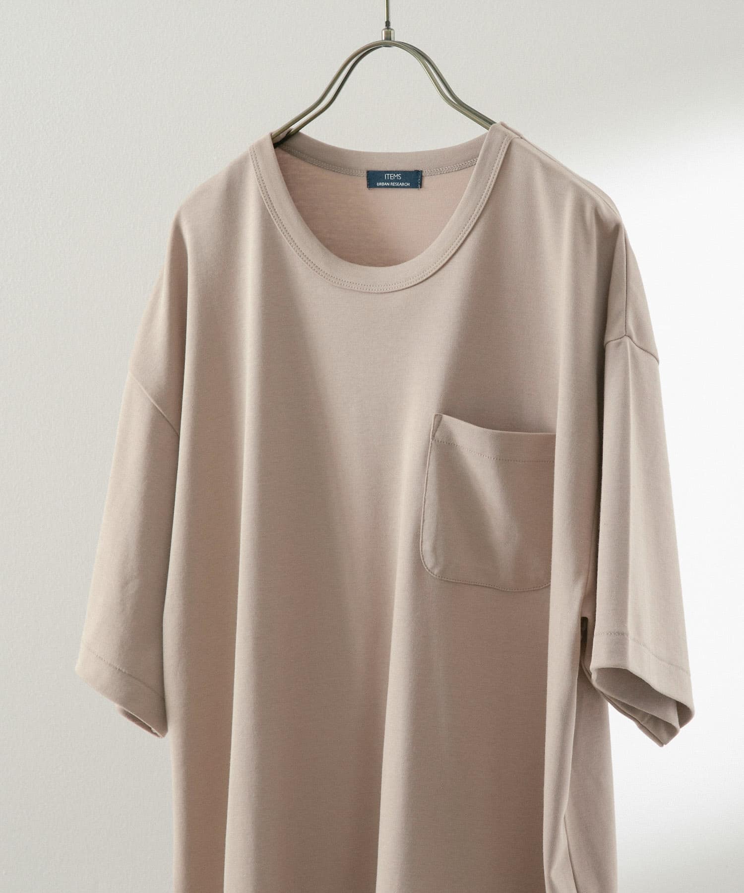 シルケットスムース クルーネックTシャツ BEG M