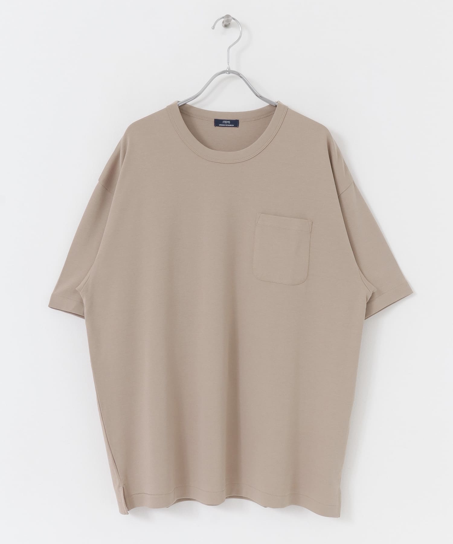 シルケットスムース クルーネックTシャツ BEG M