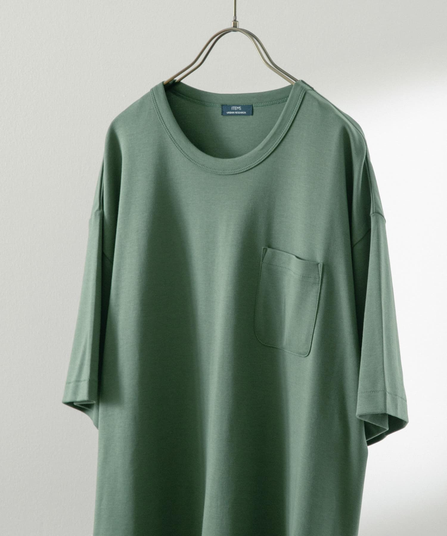 シルケットスムース クルーネックTシャツ KHK M