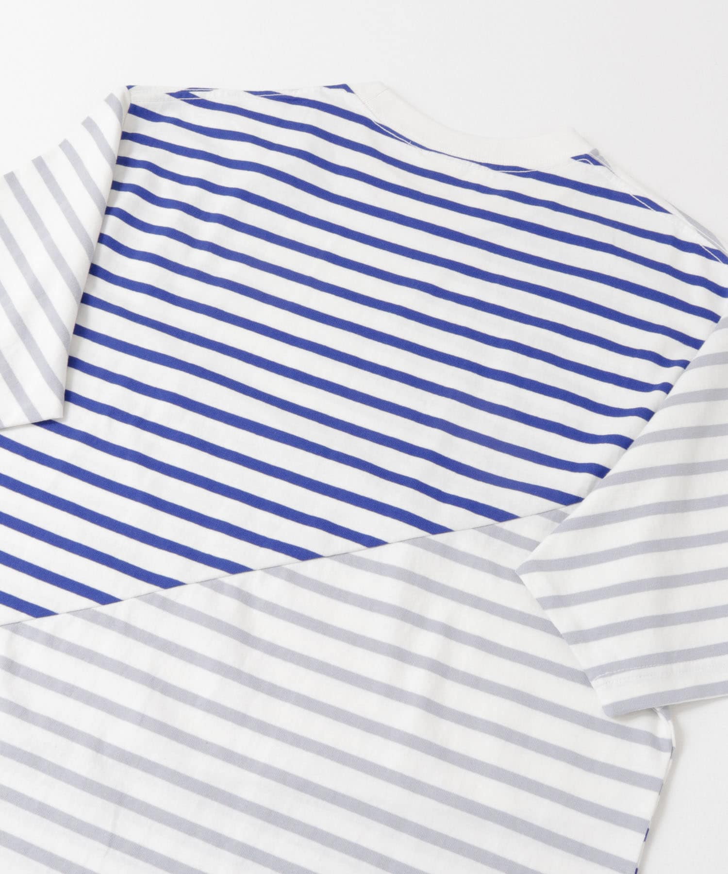 クレイジーボーダーショートスリーブTシャツ GRY×BLU M