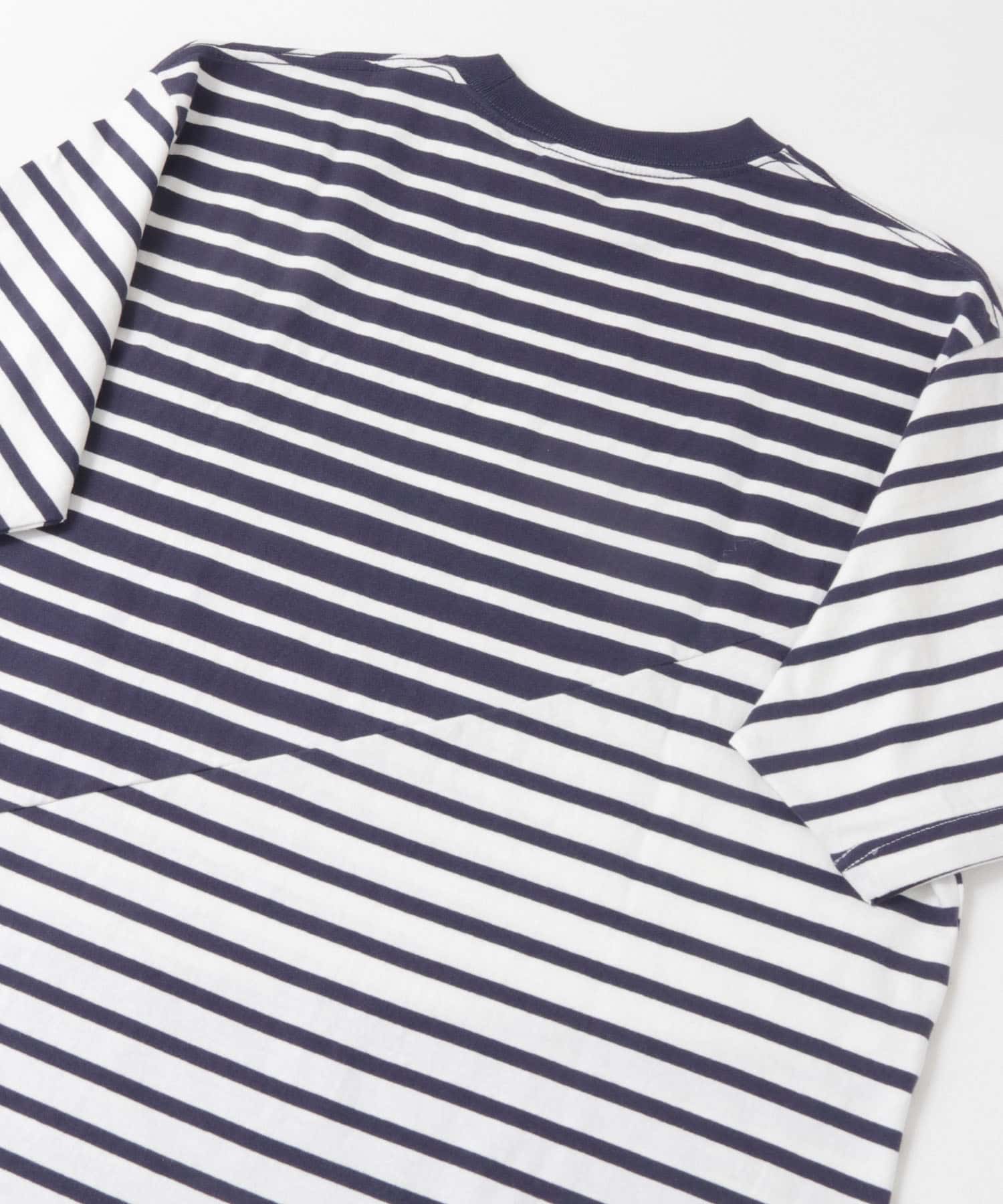 クレイジーボーダーショートスリーブTシャツ NVY×WHT M
