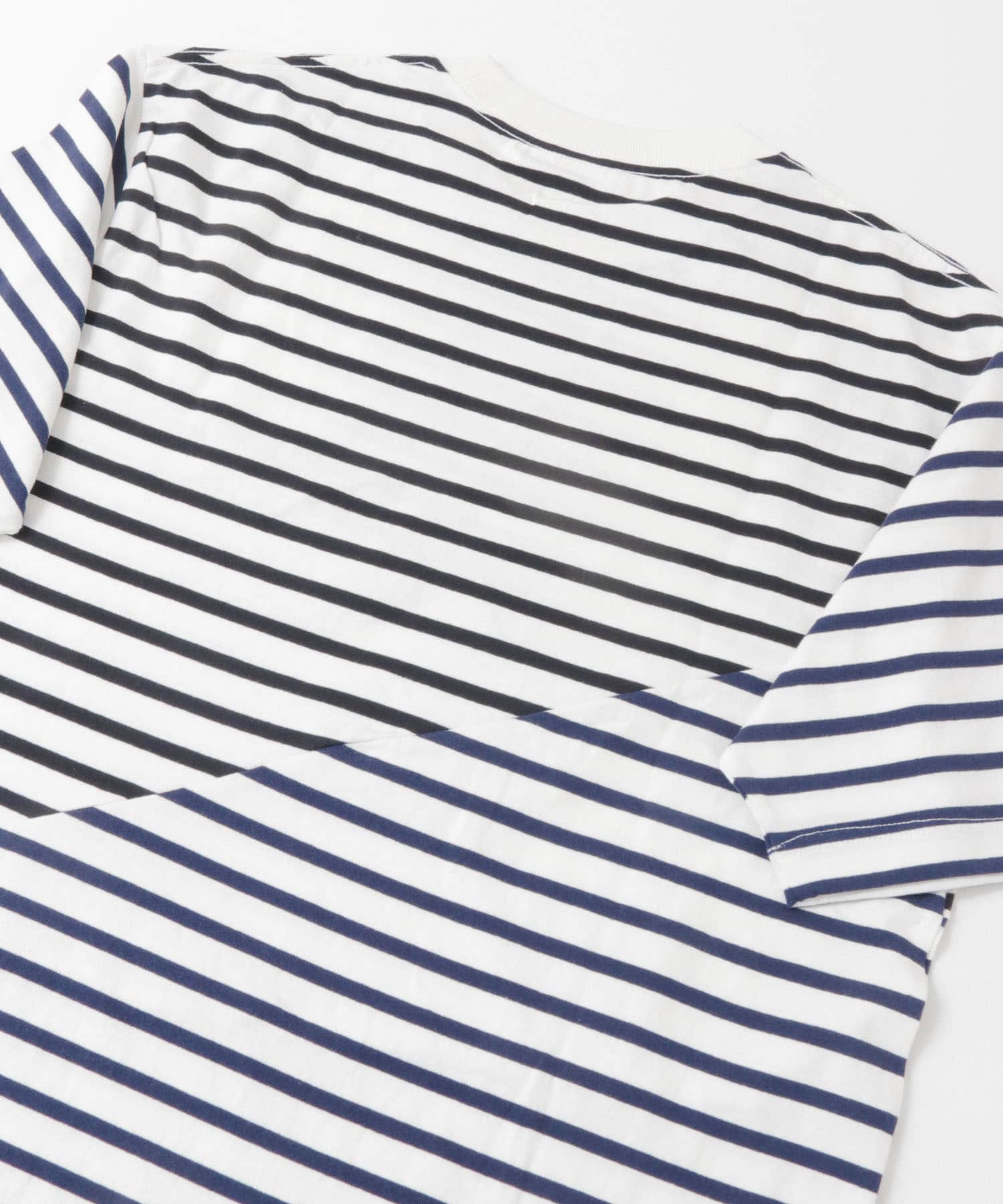 クレイジーボーダーショートスリーブTシャツ WHT×NVY M