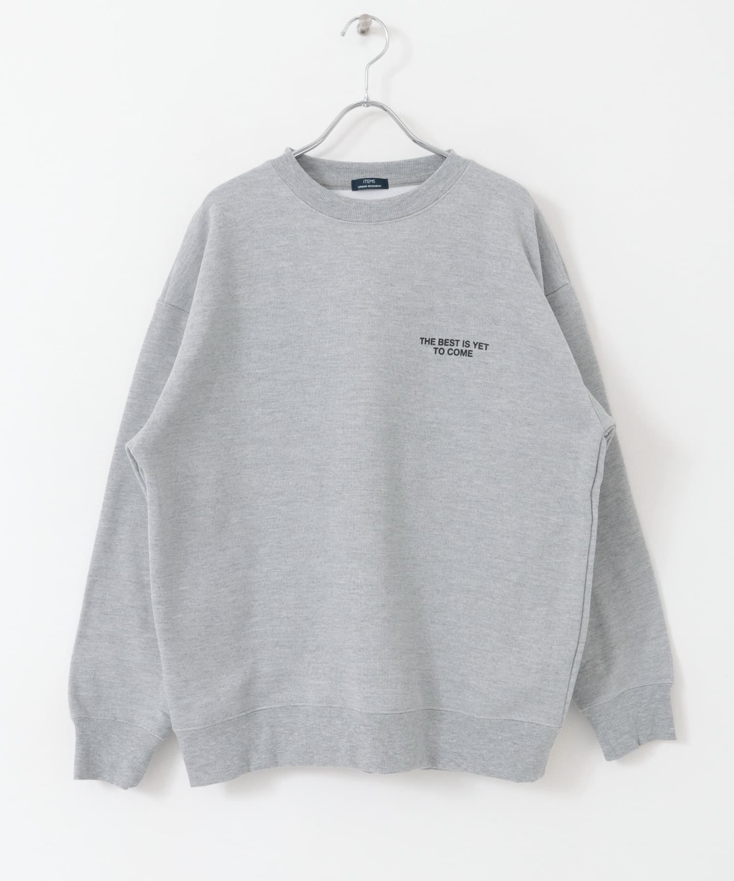 ワンポイントロゴクルーネックスウェットプルオーバー 杢GRAY M