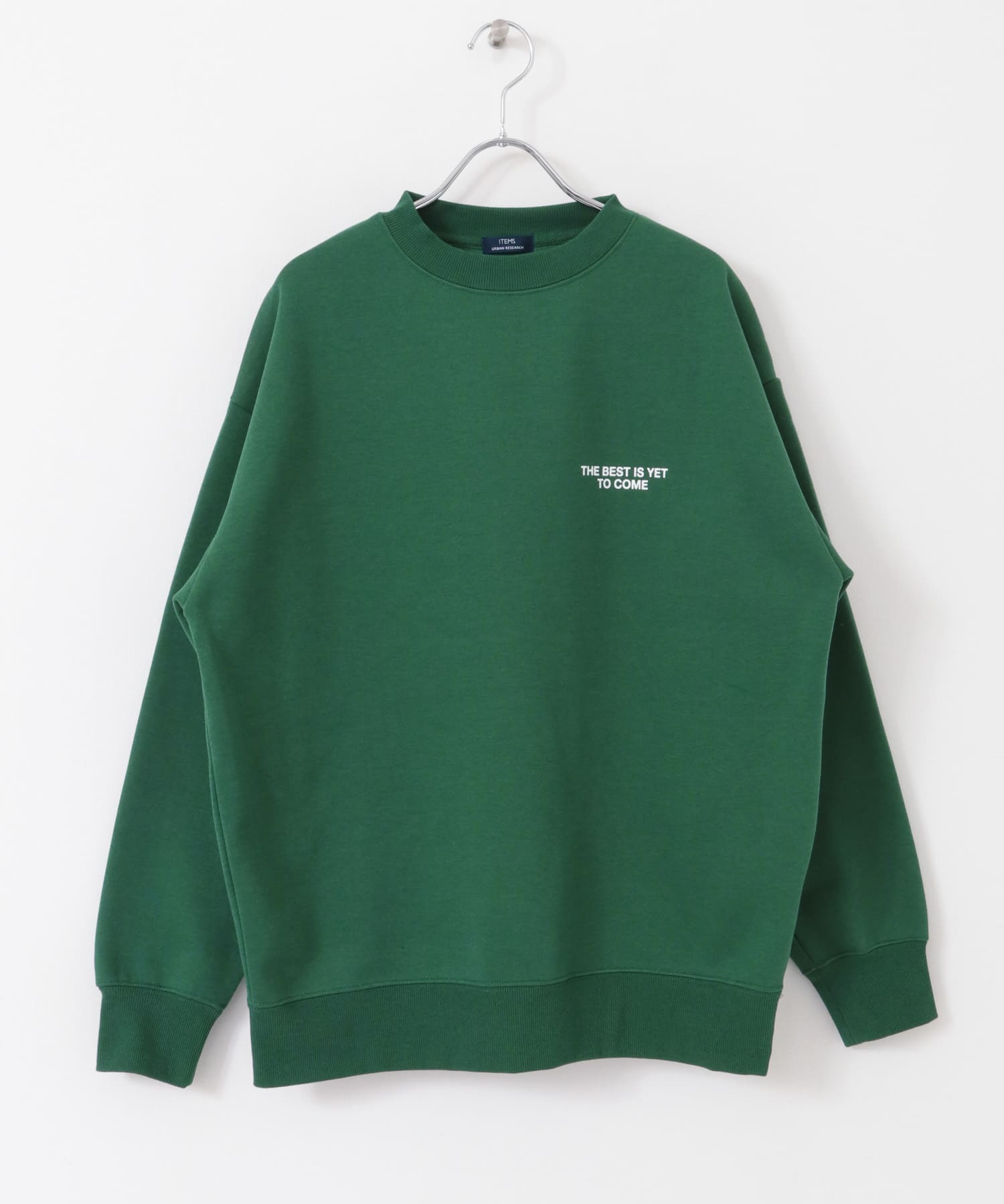 ワンポイントロゴクルーネックスウェットプルオーバー GRN M