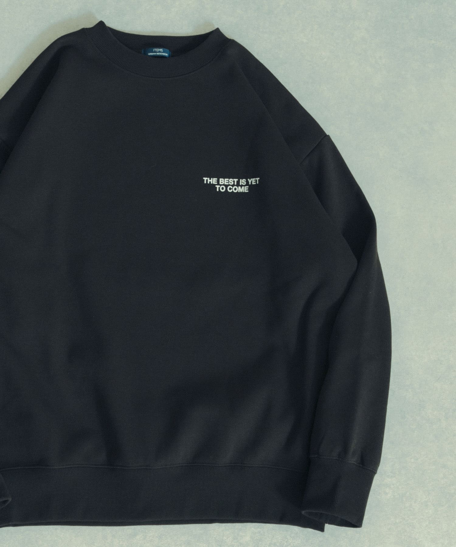 ワンポイントロゴクルーネックスウェットプルオーバー BLK M
