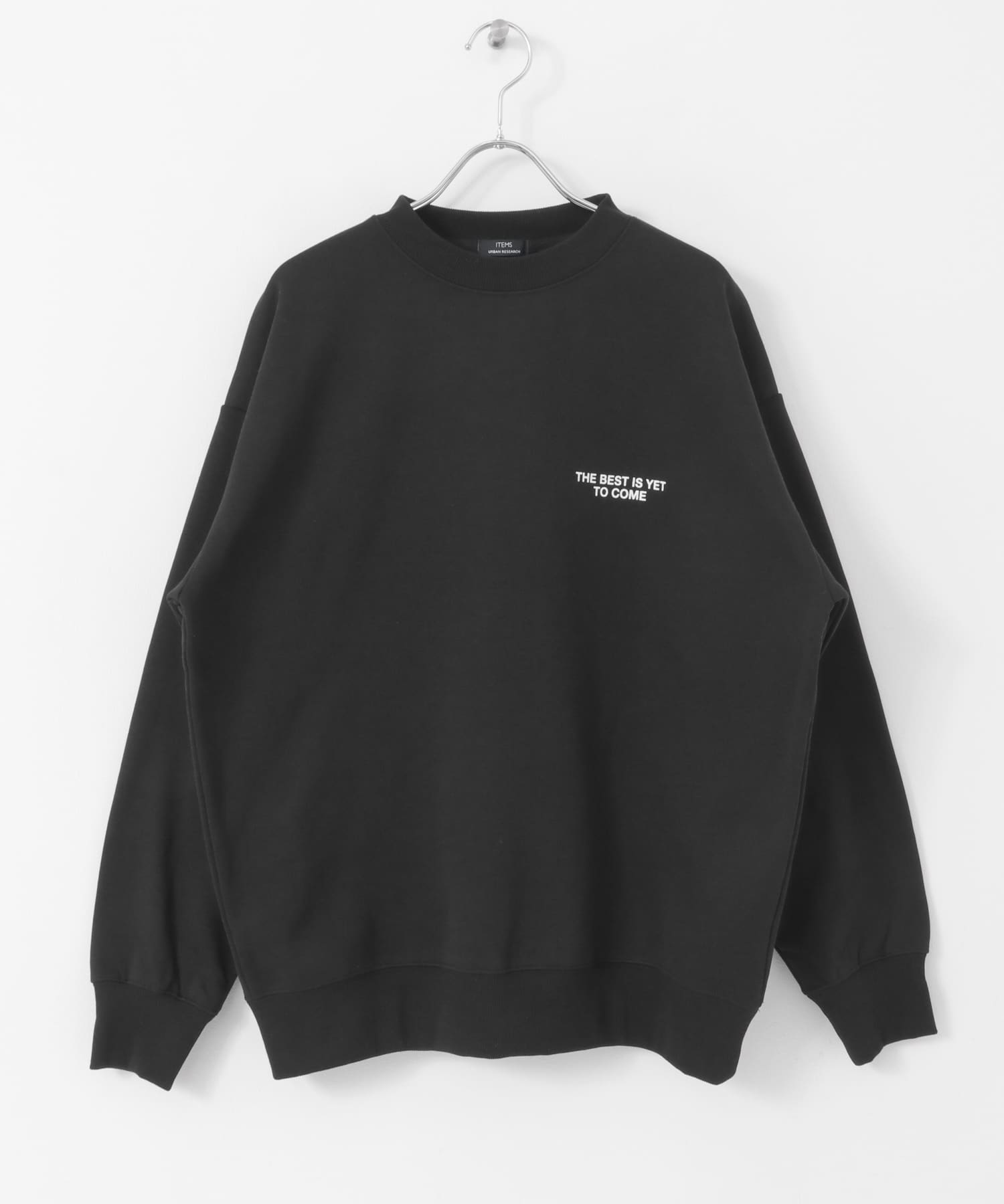 ワンポイントロゴクルーネックスウェットプルオーバー BLK M