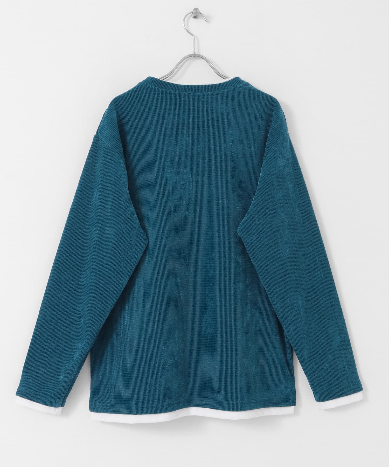 カットコール フェイクレイヤードプルオーバー BLU M
