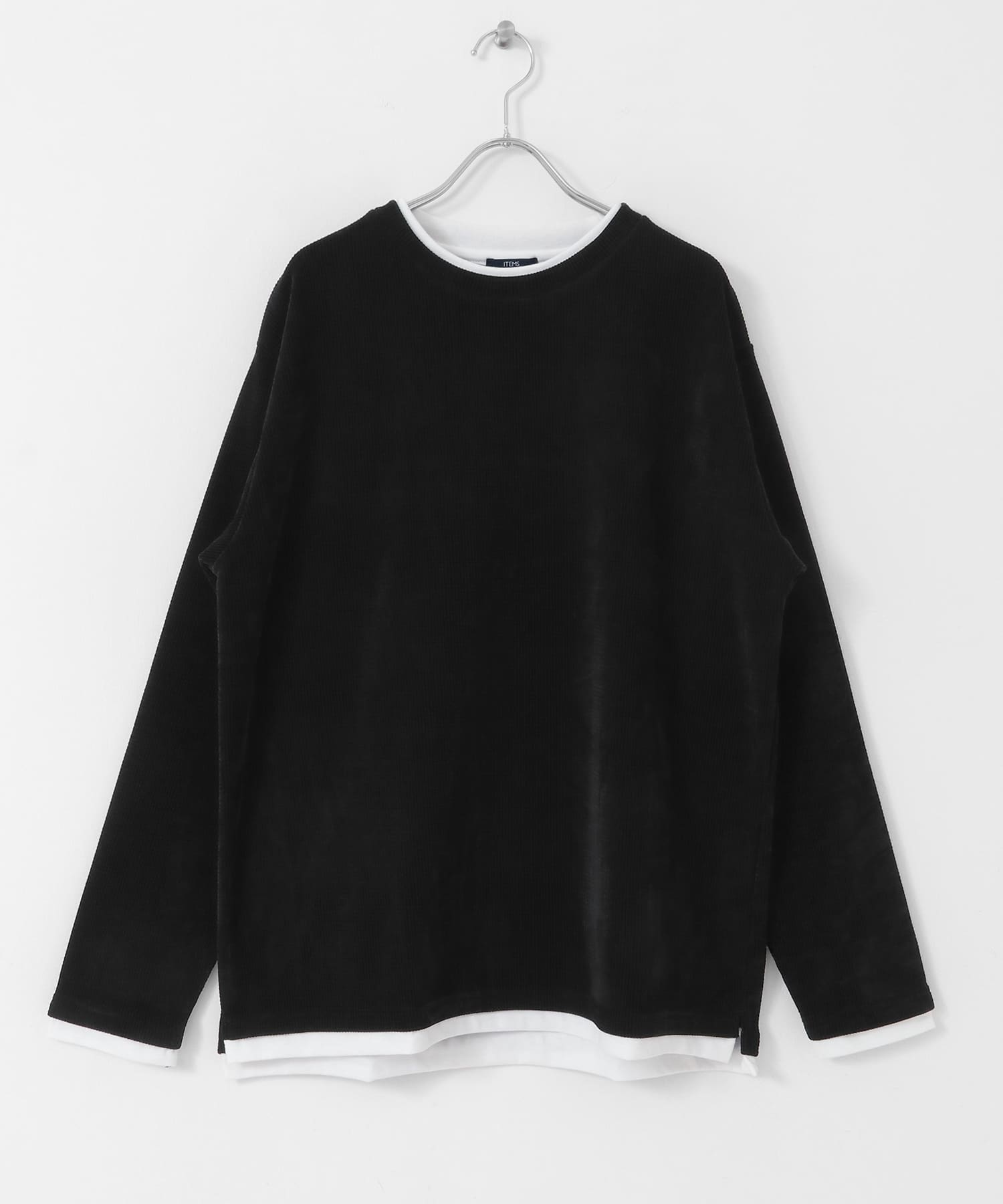 カットコール フェイクレイヤードプルオーバー BLK M