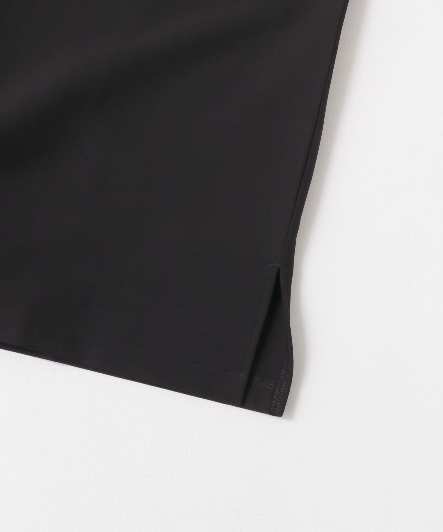 ストレッチ布帛 ハーフジップ長袖シャツ BLK M