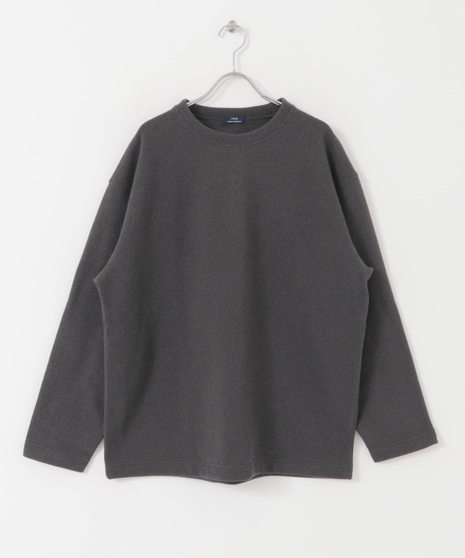 粗針WAFFLE裏起毛クルーネック トップス CHA M