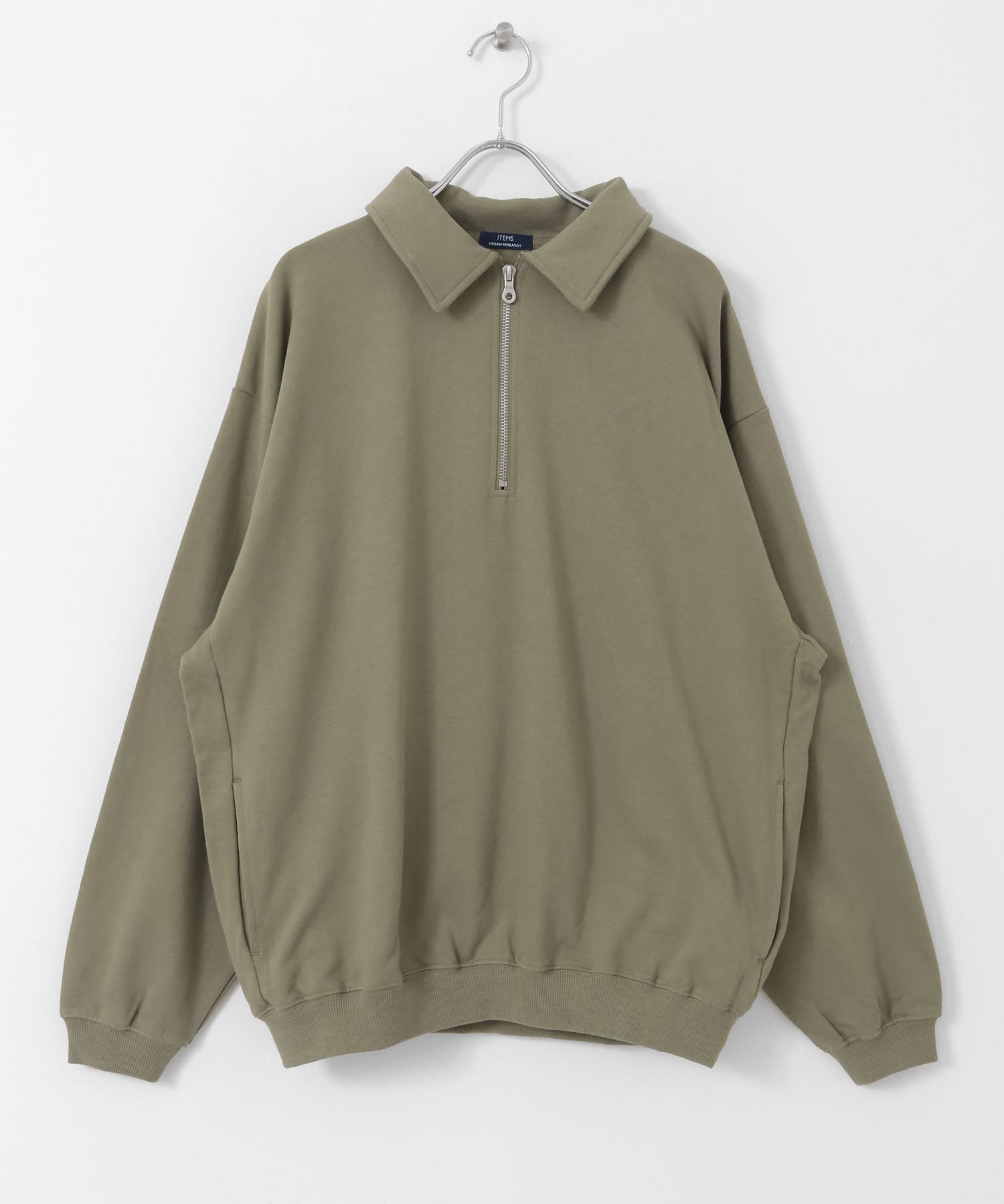ハーフジップ スウェットプルオーバー KHK M