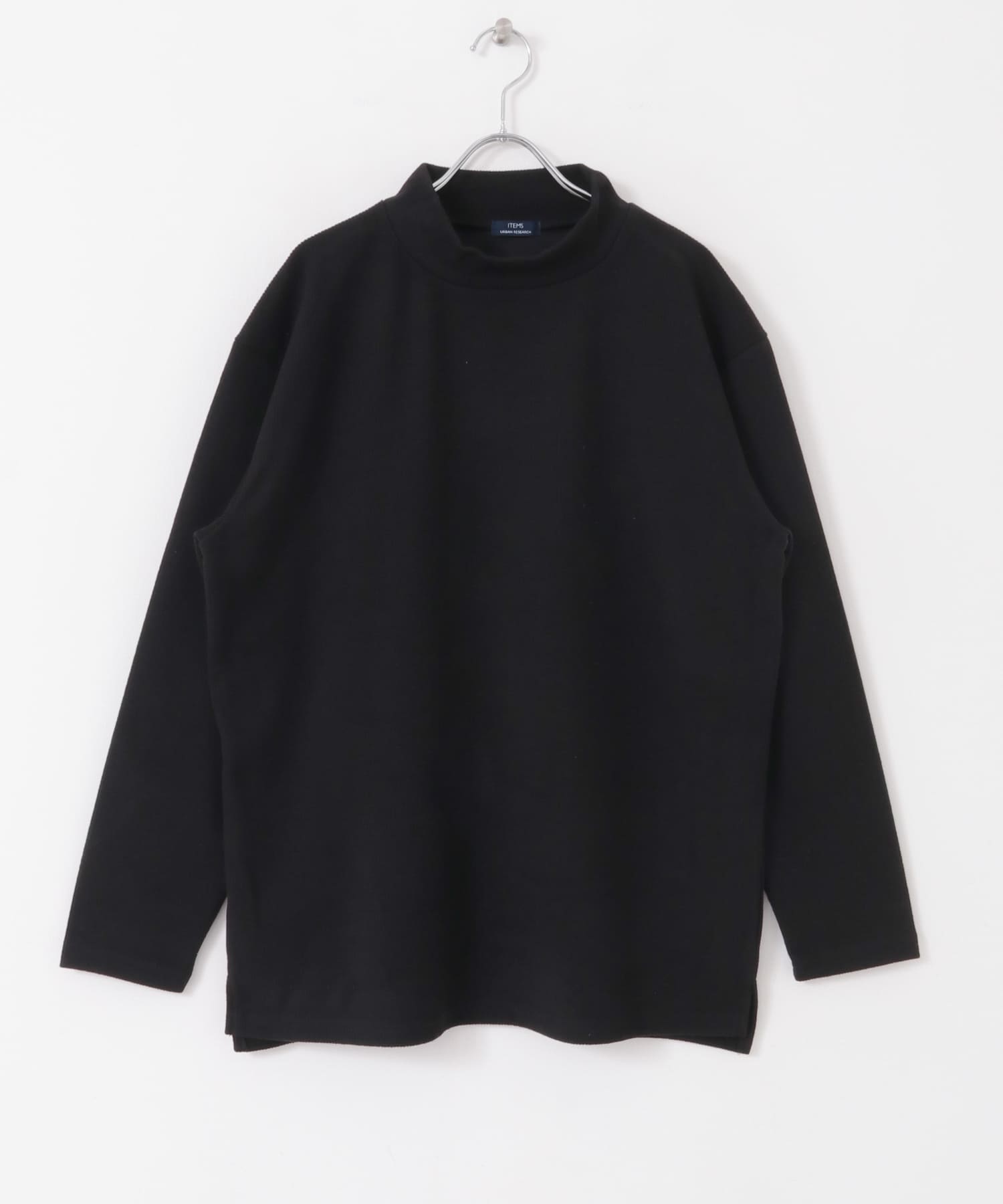 ハイネックリブカットソー BLK M