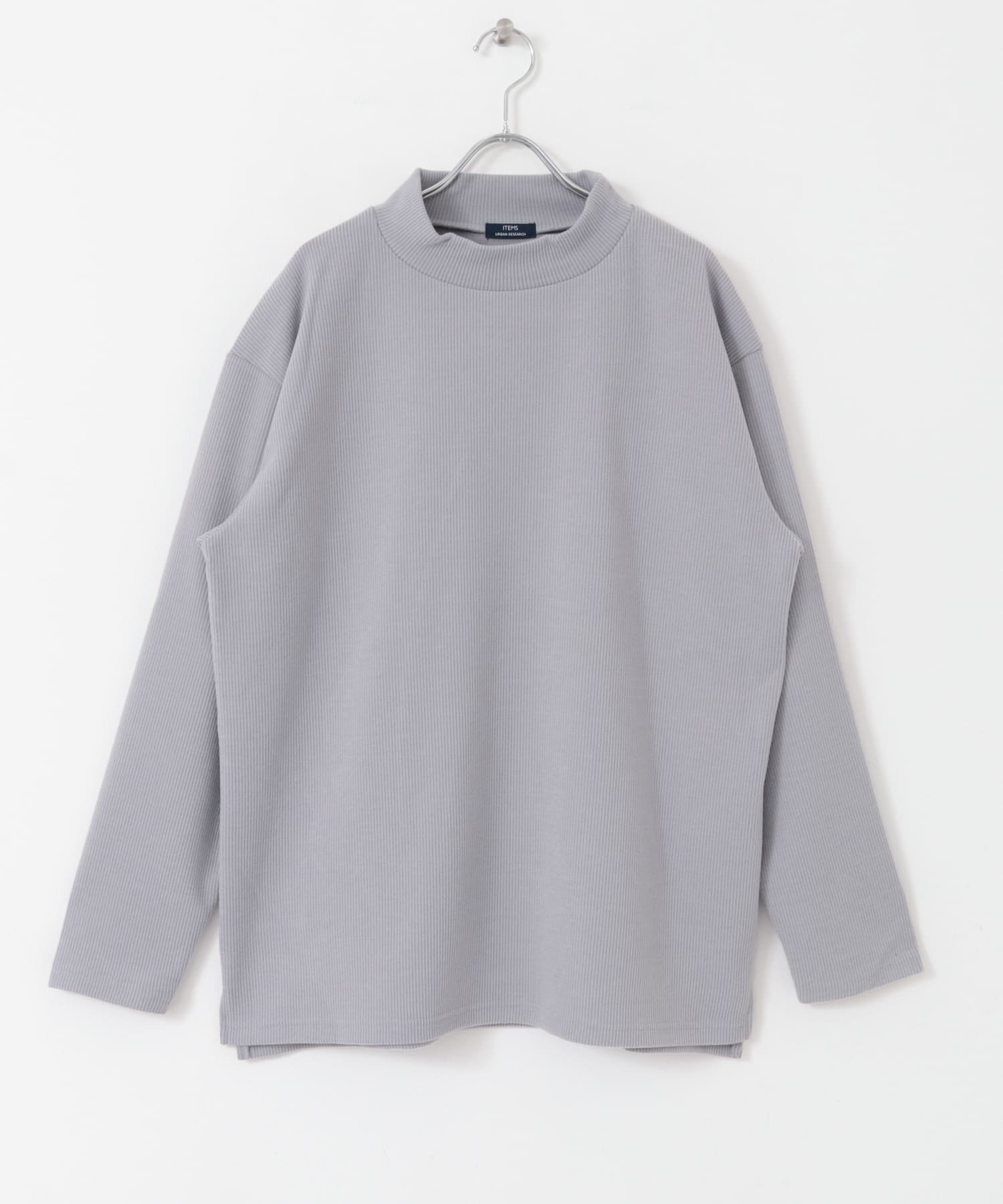ハイネックリブカットソー GRY M