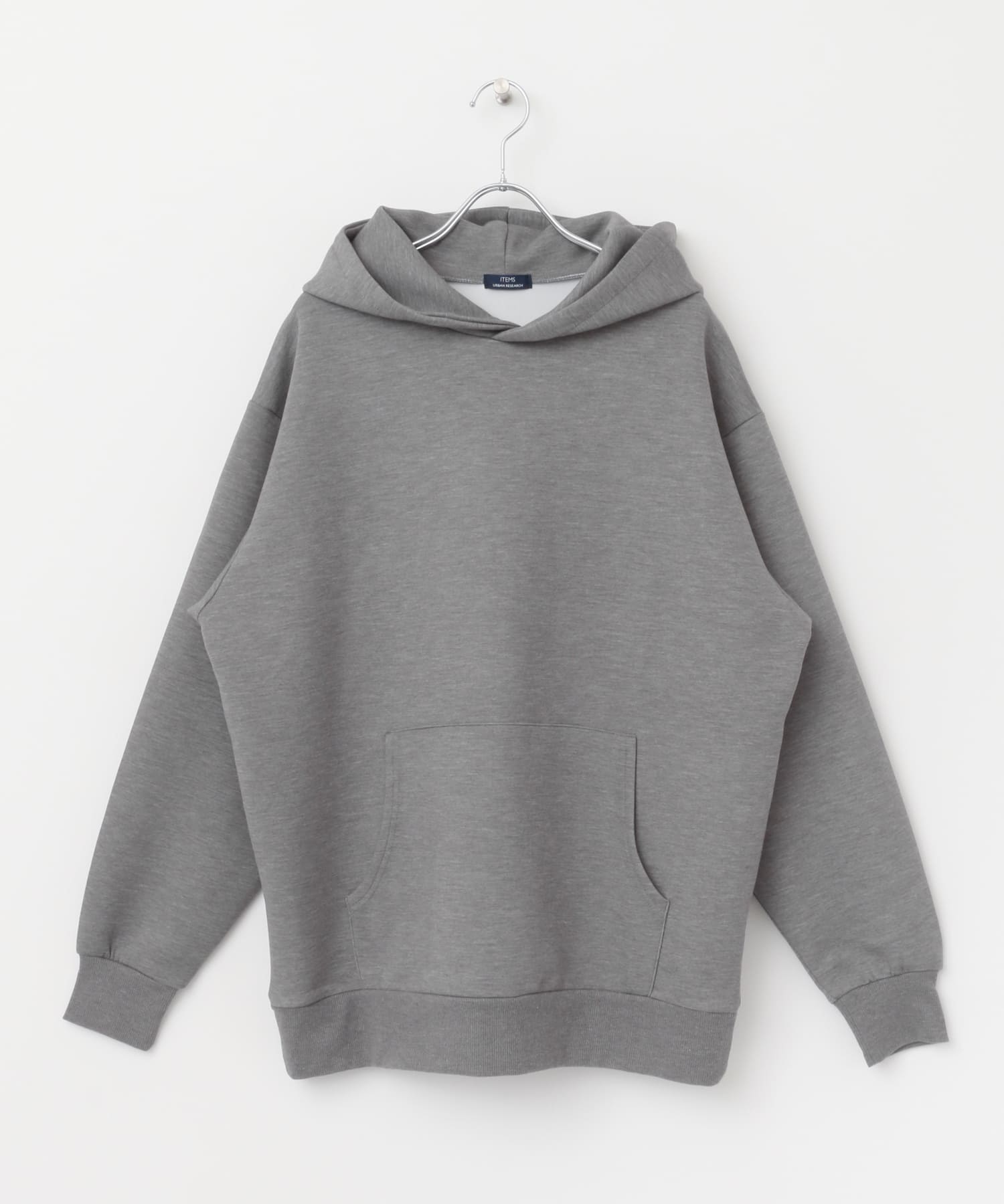 TRストレッチダンボール プルオーバーパーカー 杢GRAY M