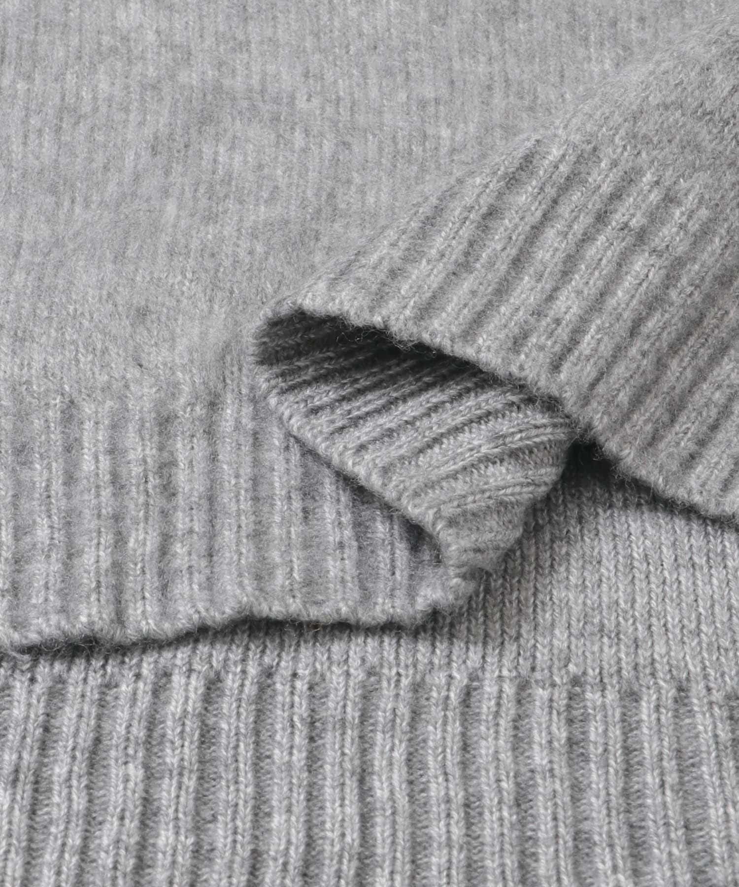 ジャガードクルーネックプルオーバーニット GRY M