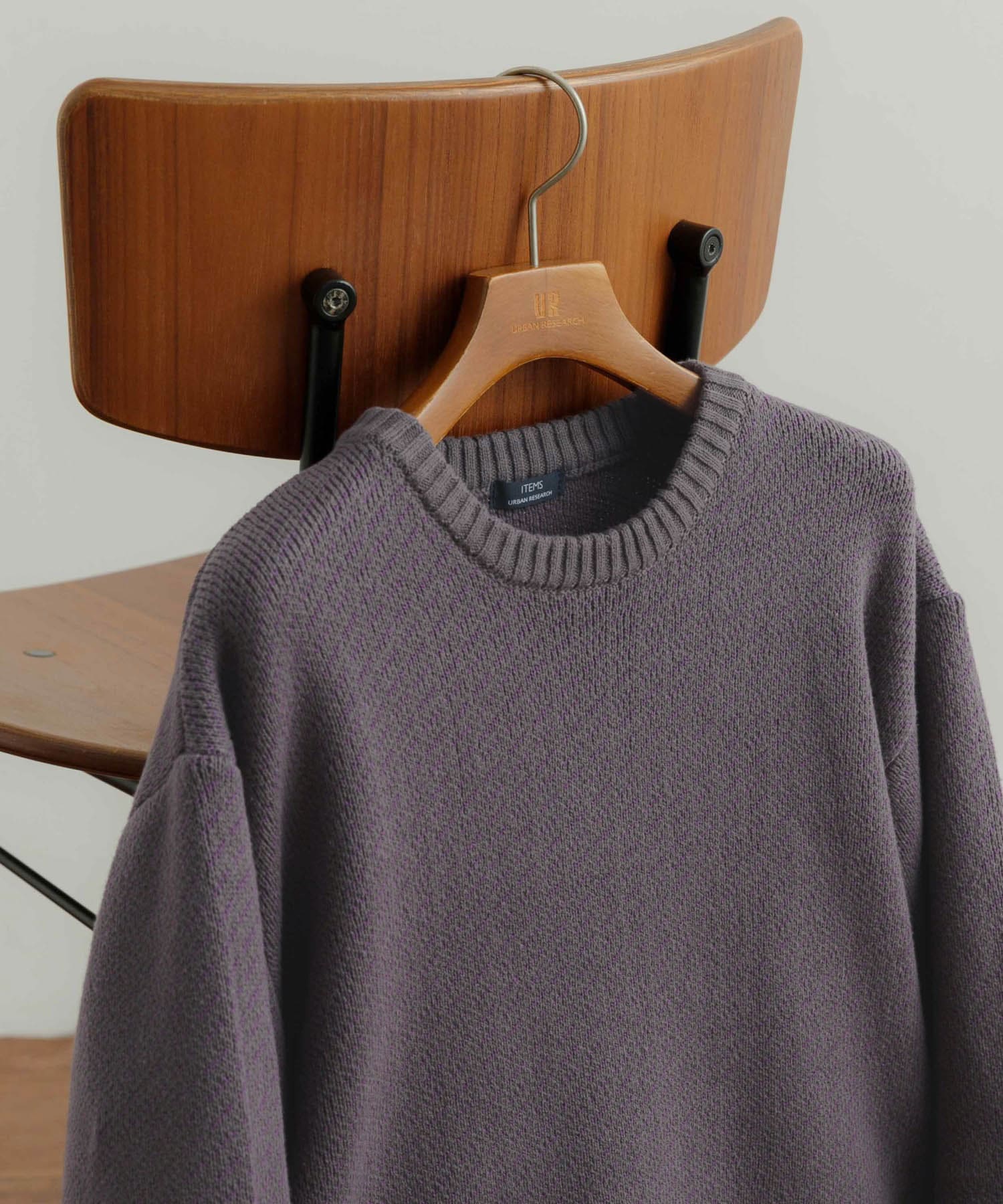 Mウォッシャブル バーズアイ クルーニット GRY M