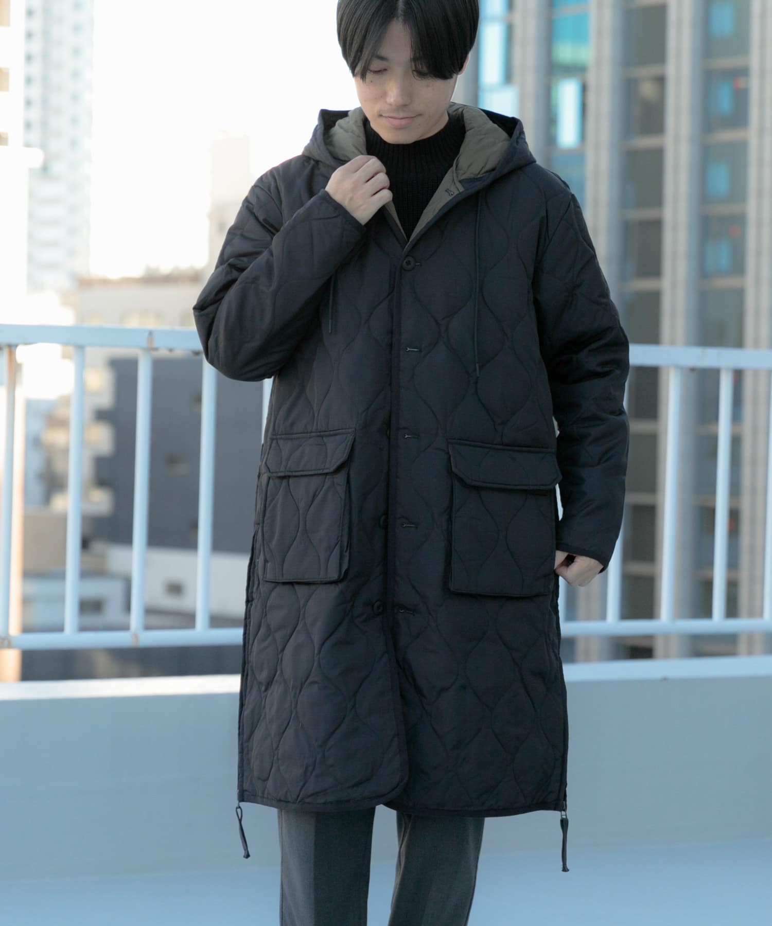 TAION　MILITARY HOOD DOWN COAT