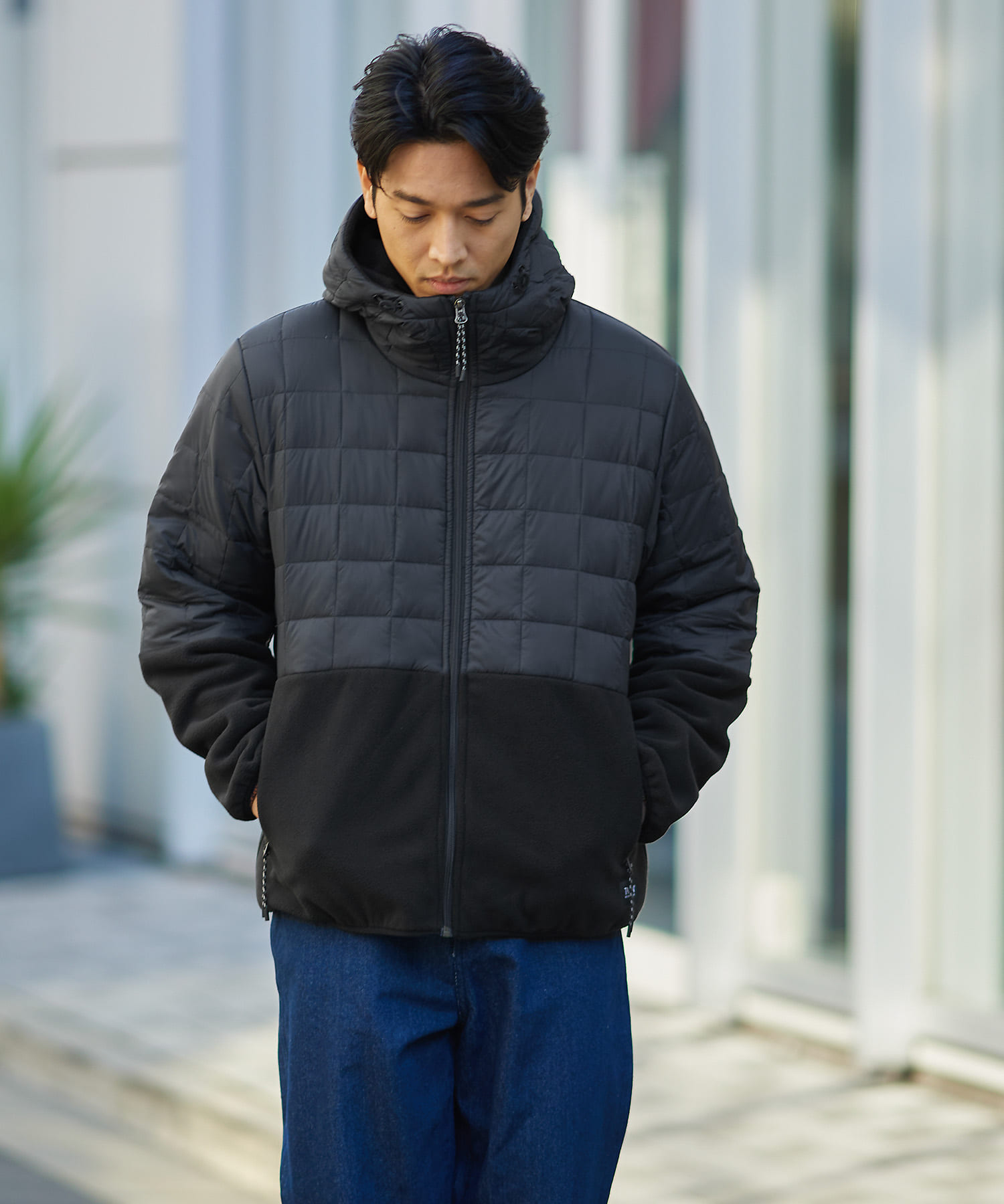 TAION FREECE+DOWN HOOD JACKET(M BLK×BLK): アウター｜URBAN RESEARCH