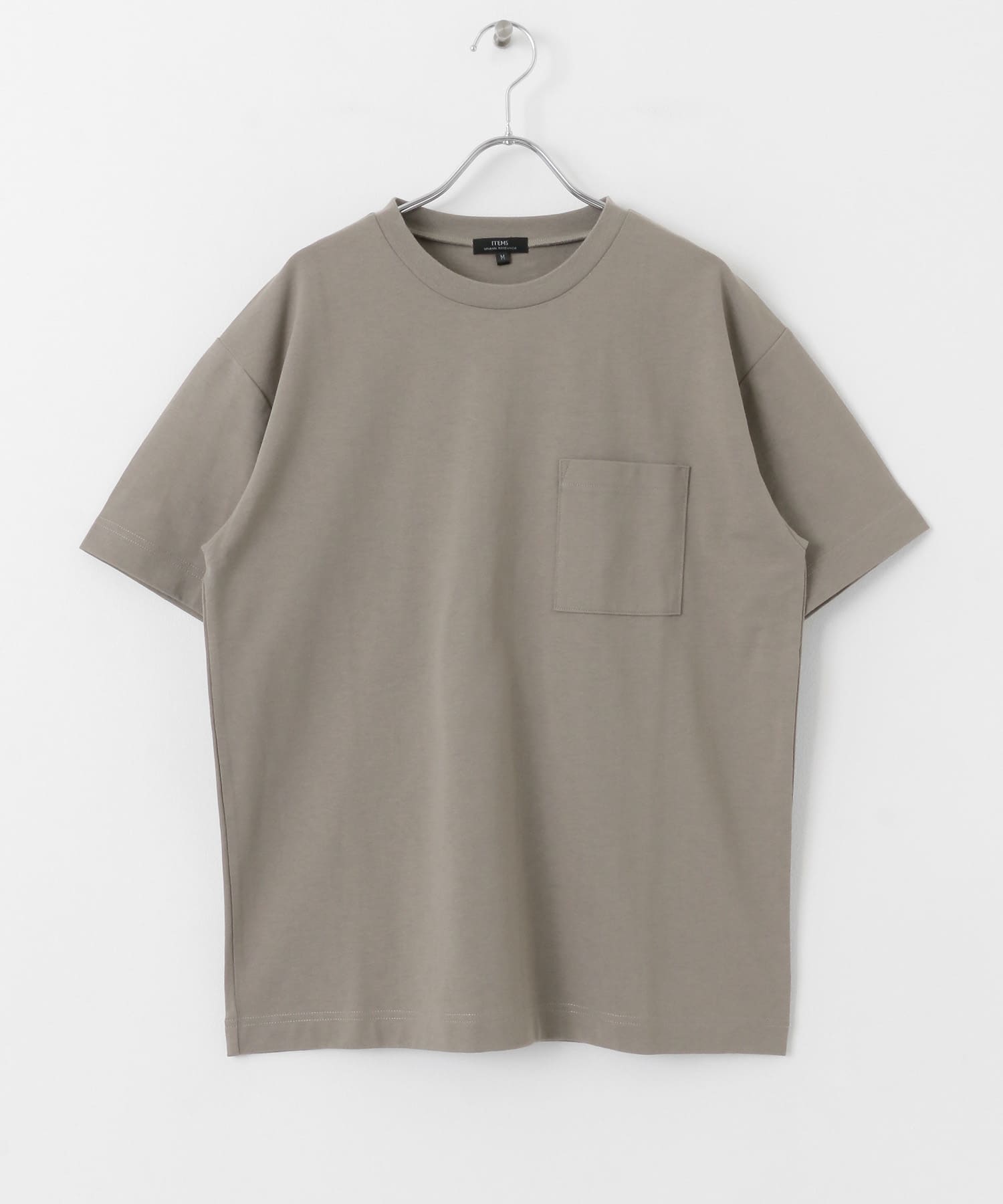 『吸水速乾/イージーケア/UVカット』高機能TC天竺 ポケットTシャツ GREIGE M