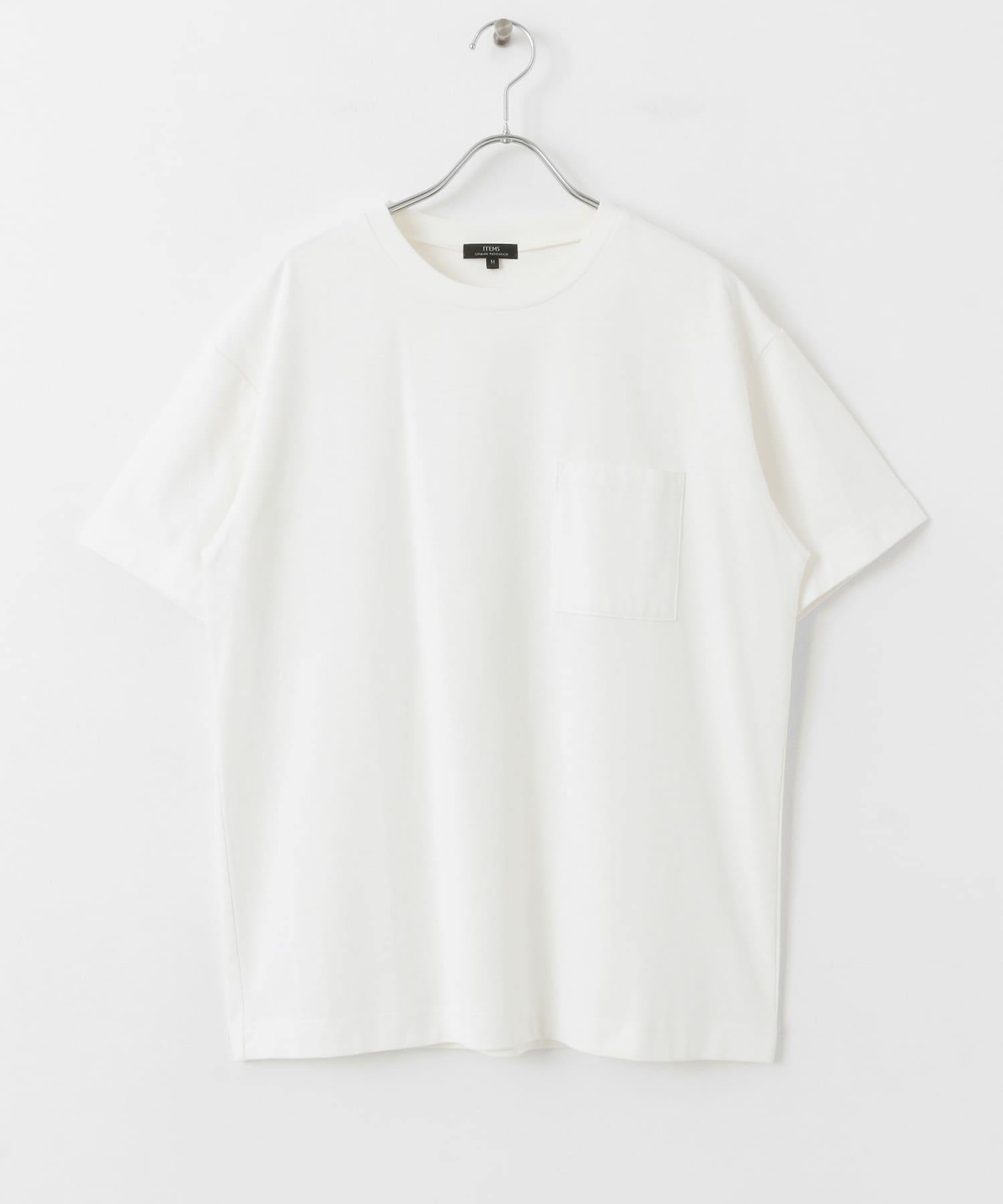 『吸水速乾/イージーケア/UVカット』高機能TC天竺 ポケットTシャツ WHT M