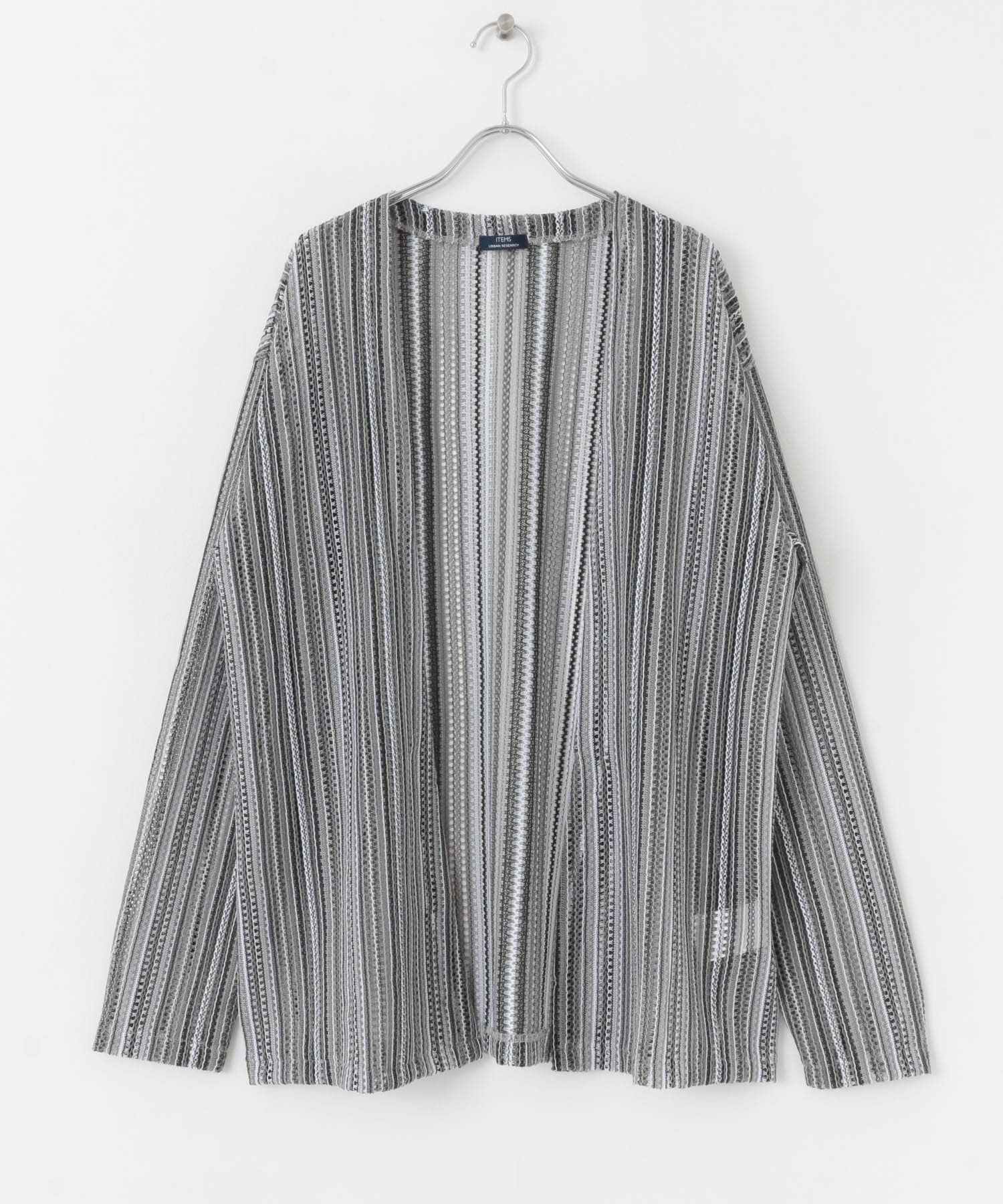 バルファレース ミックスカラー カーディガン WHT M