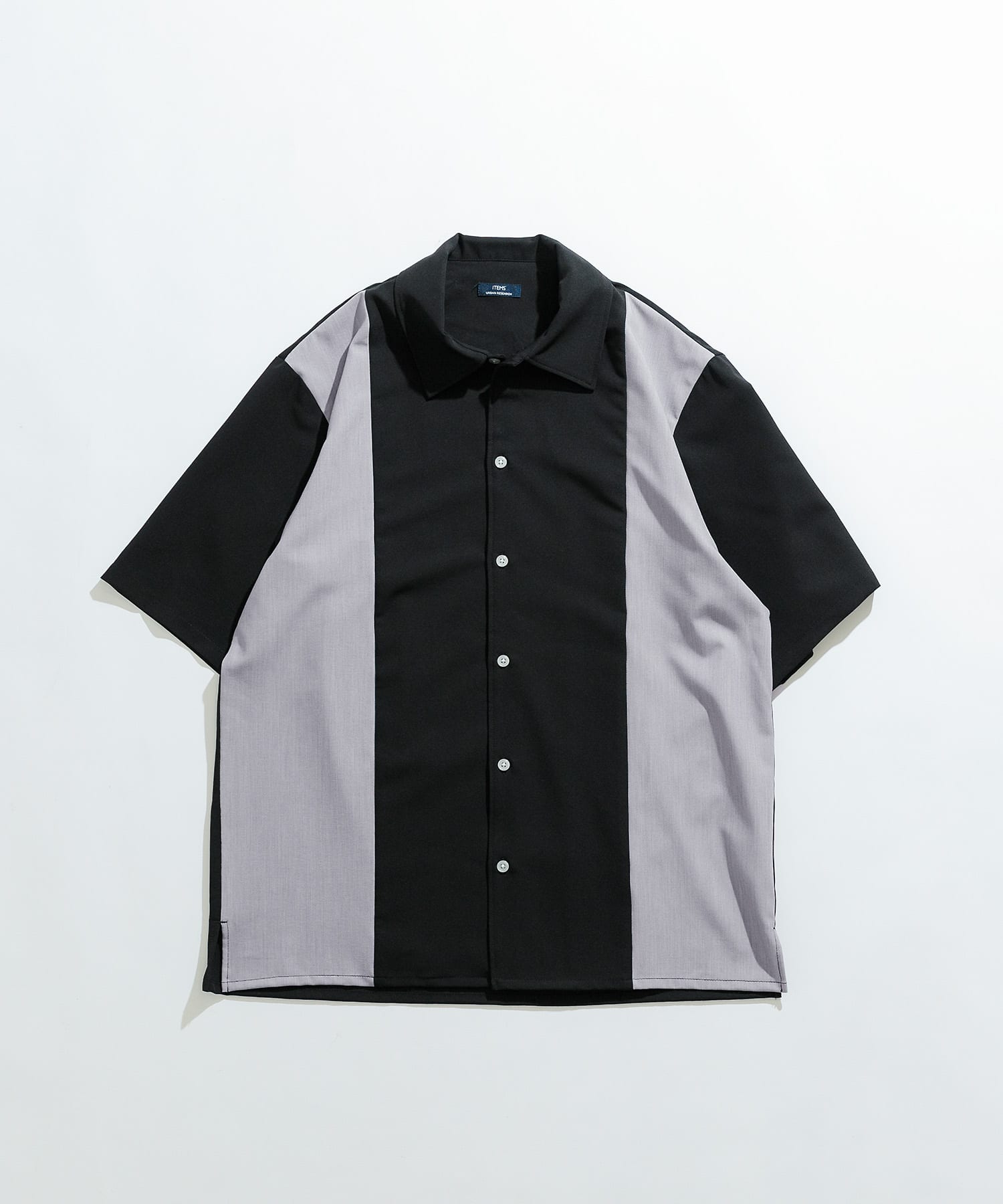 接触冷感TRストレッチ切替半袖シャツ BLK M
