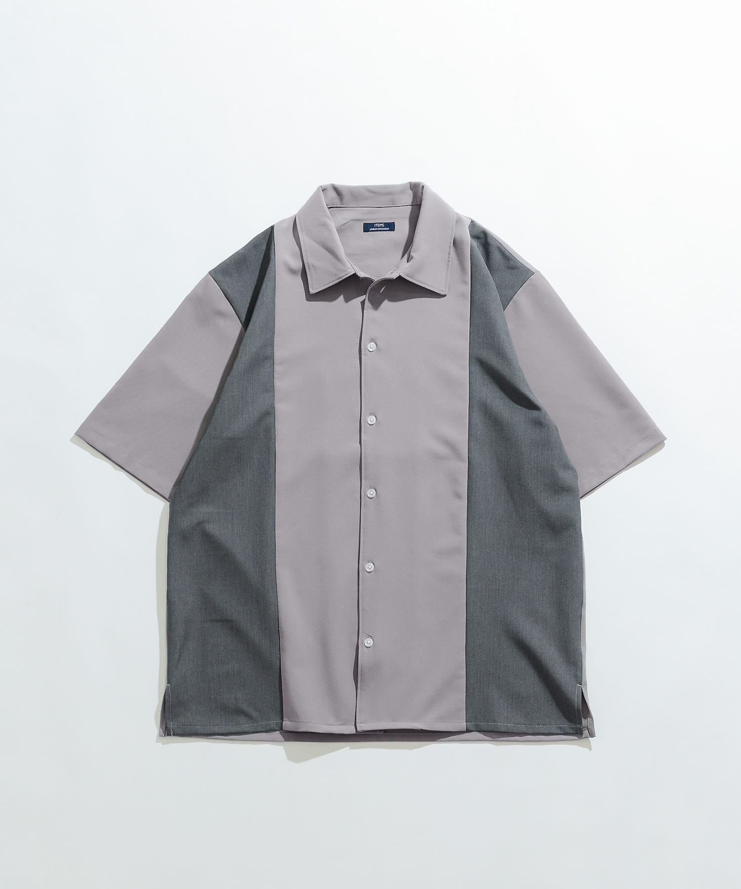 接触冷感TRストレッチ切替半袖シャツ GRY M