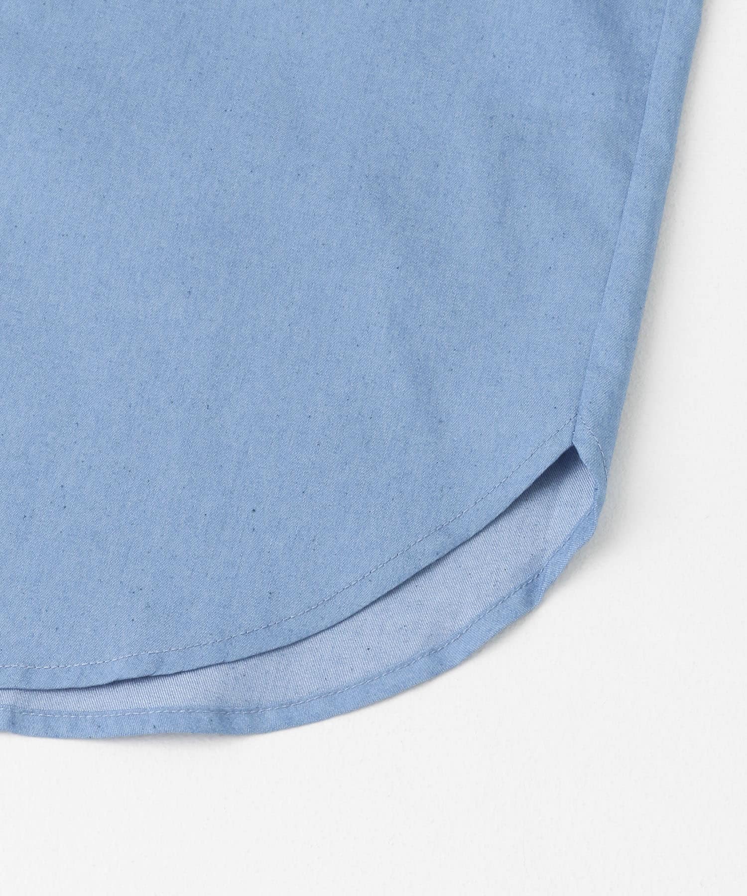 TCインディゴ レギュラーカラー半袖シャツ L.BLUE M