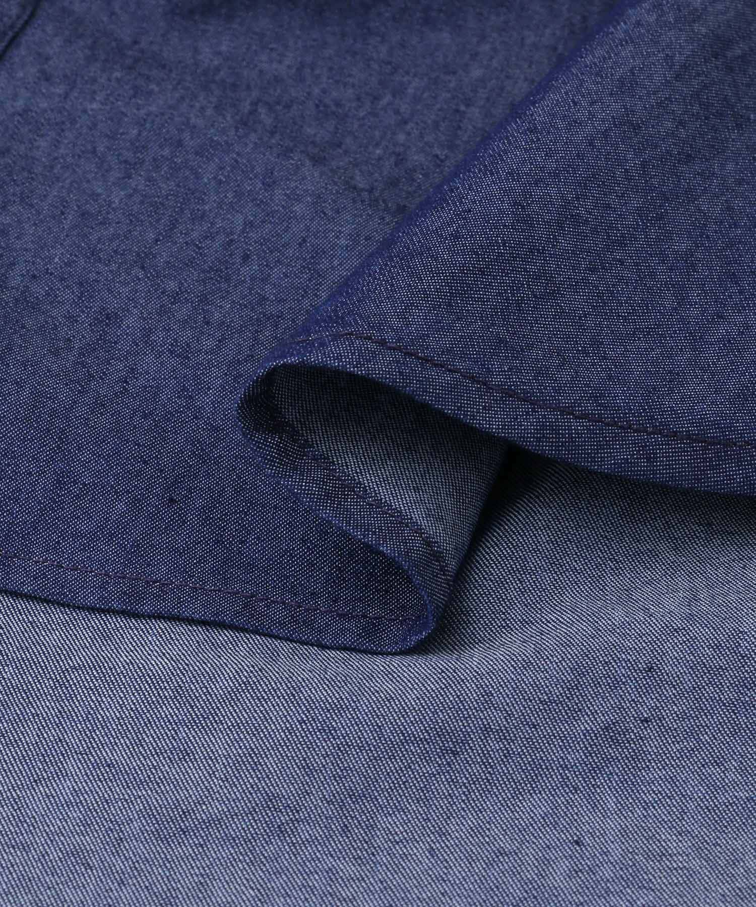 TCインディゴ レギュラーカラー半袖シャツ NVY M