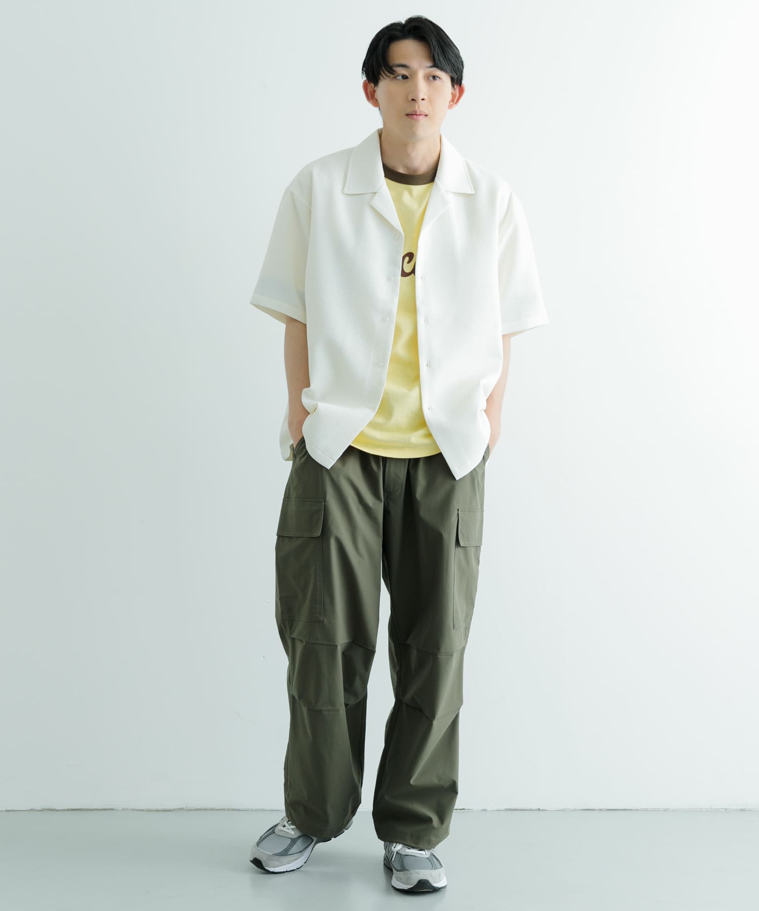 ワッフル オープンカラー 半袖シャツ(L OFF): トップス｜URBAN