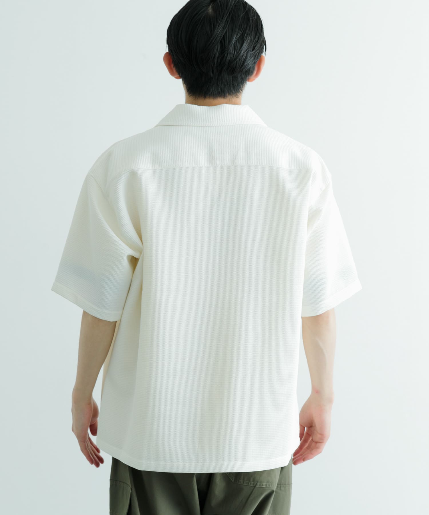 ワッフル オープンカラー 半袖シャツ(L OFF): トップス｜URBAN