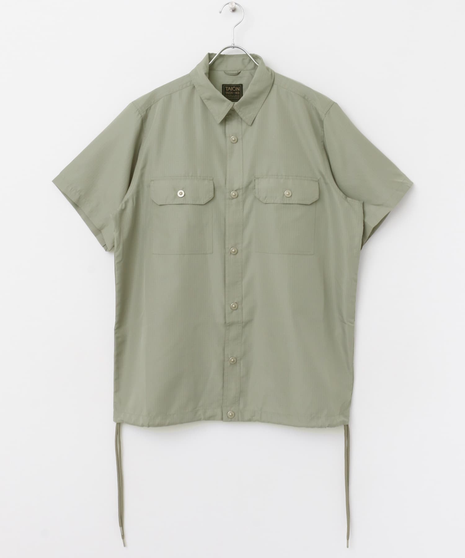 TAION　Military Half Sleeve Shirts D.SAGE GRN M