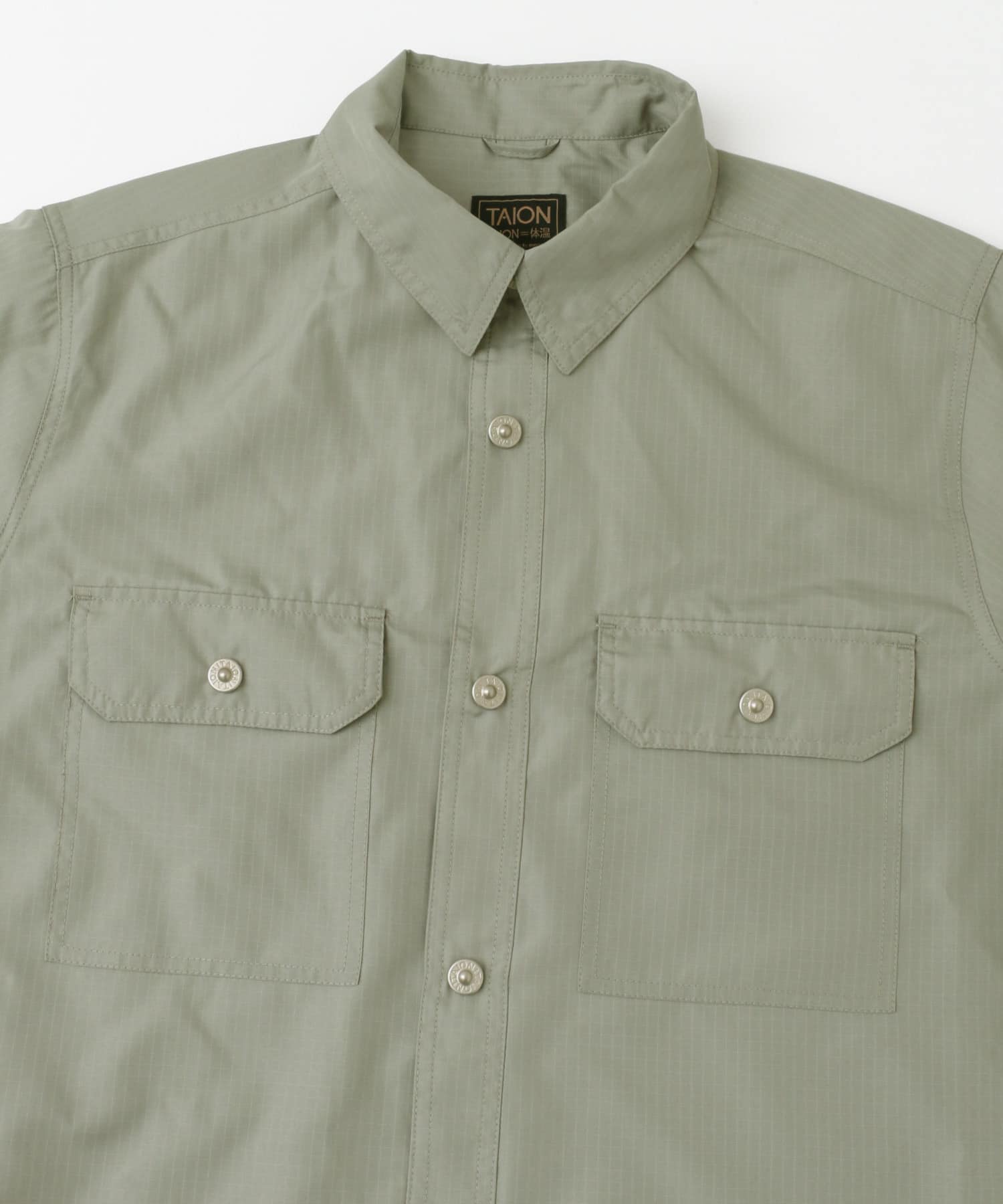 TAION　Military Half Sleeve Shirts D.SAGE GRN M