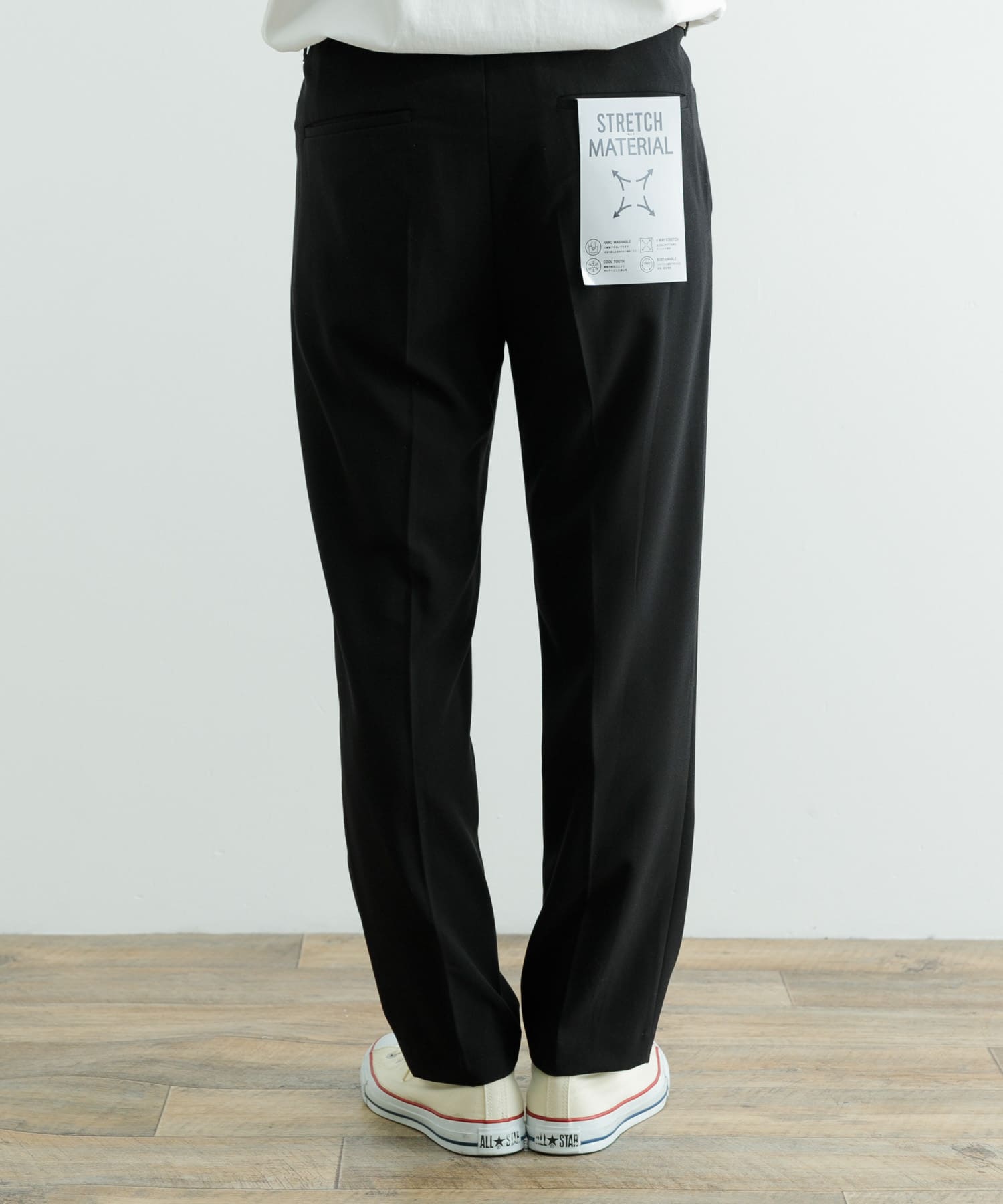 『セットアップ対応』ウォッシャブル×クールタッチTRテーパードパンツ BLK M