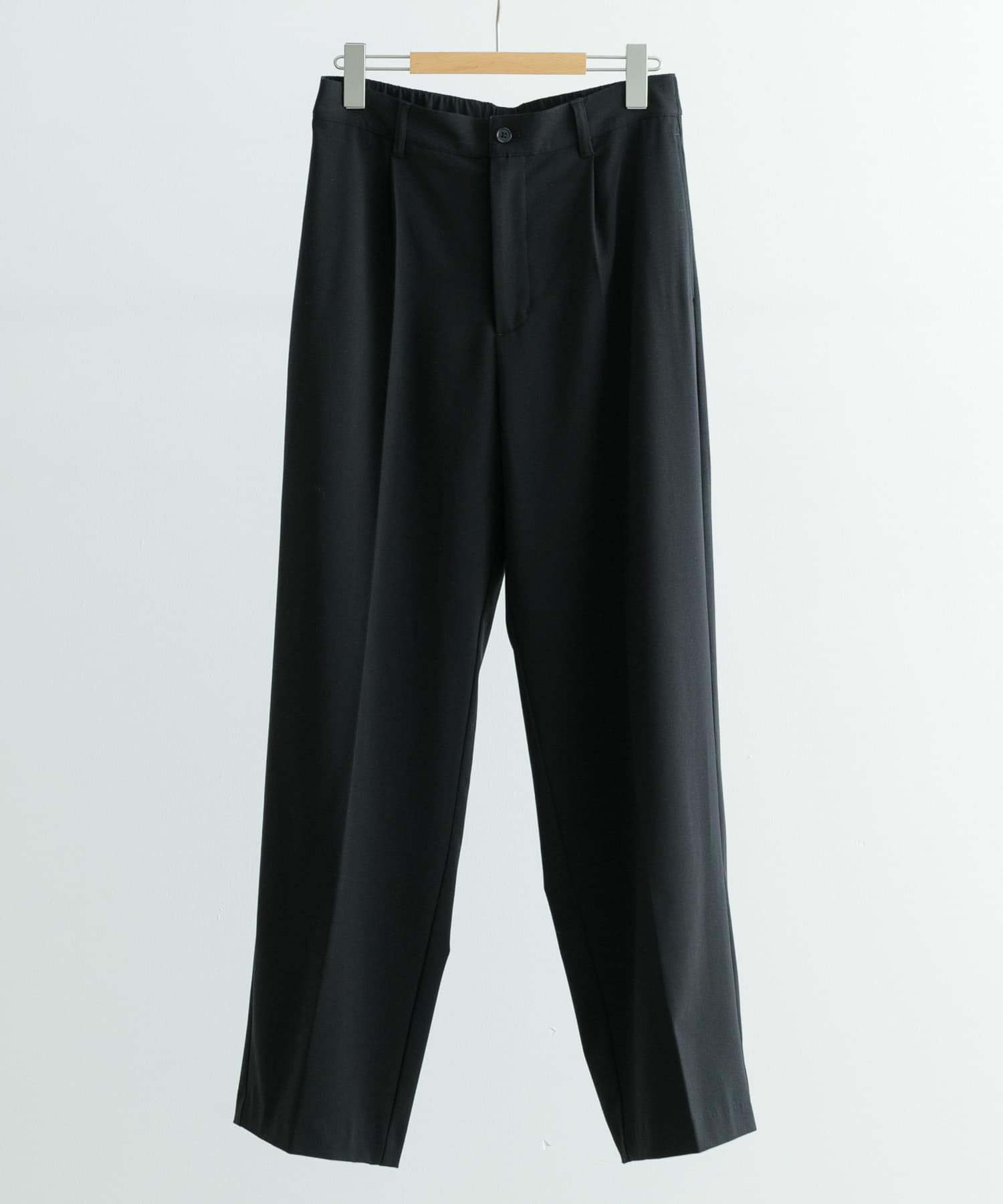 『セットアップ対応』ウォッシャブル×クールタッチTRストレートパンツ BLK L