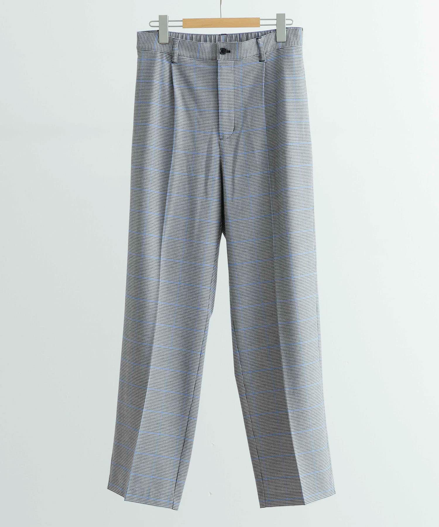 『セットアップ対応』ウォッシャブル×クールタッチTRストレートパンツ CHK M