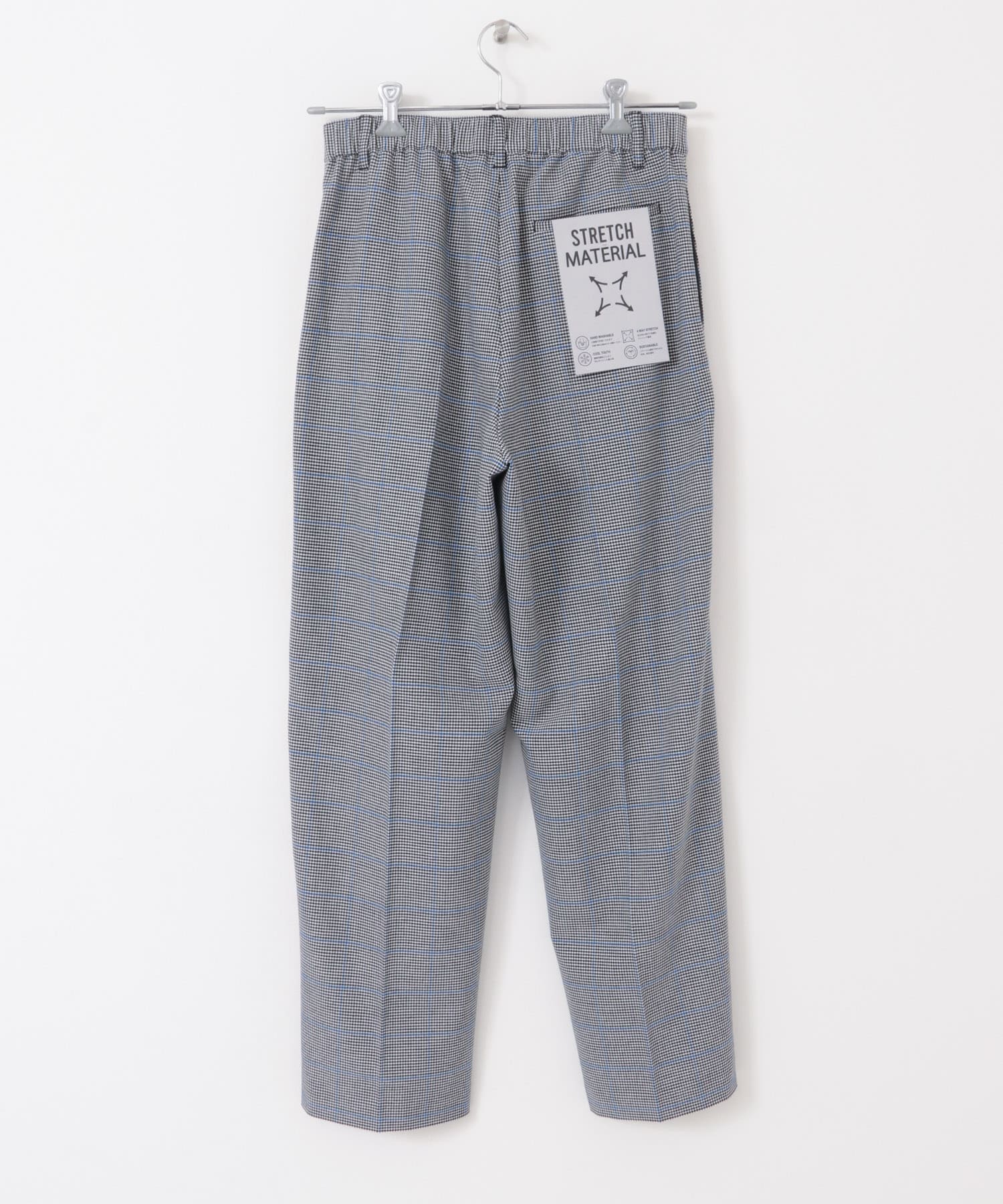 『セットアップ対応』ウォッシャブル×クールタッチTRストレートパンツ CHK M