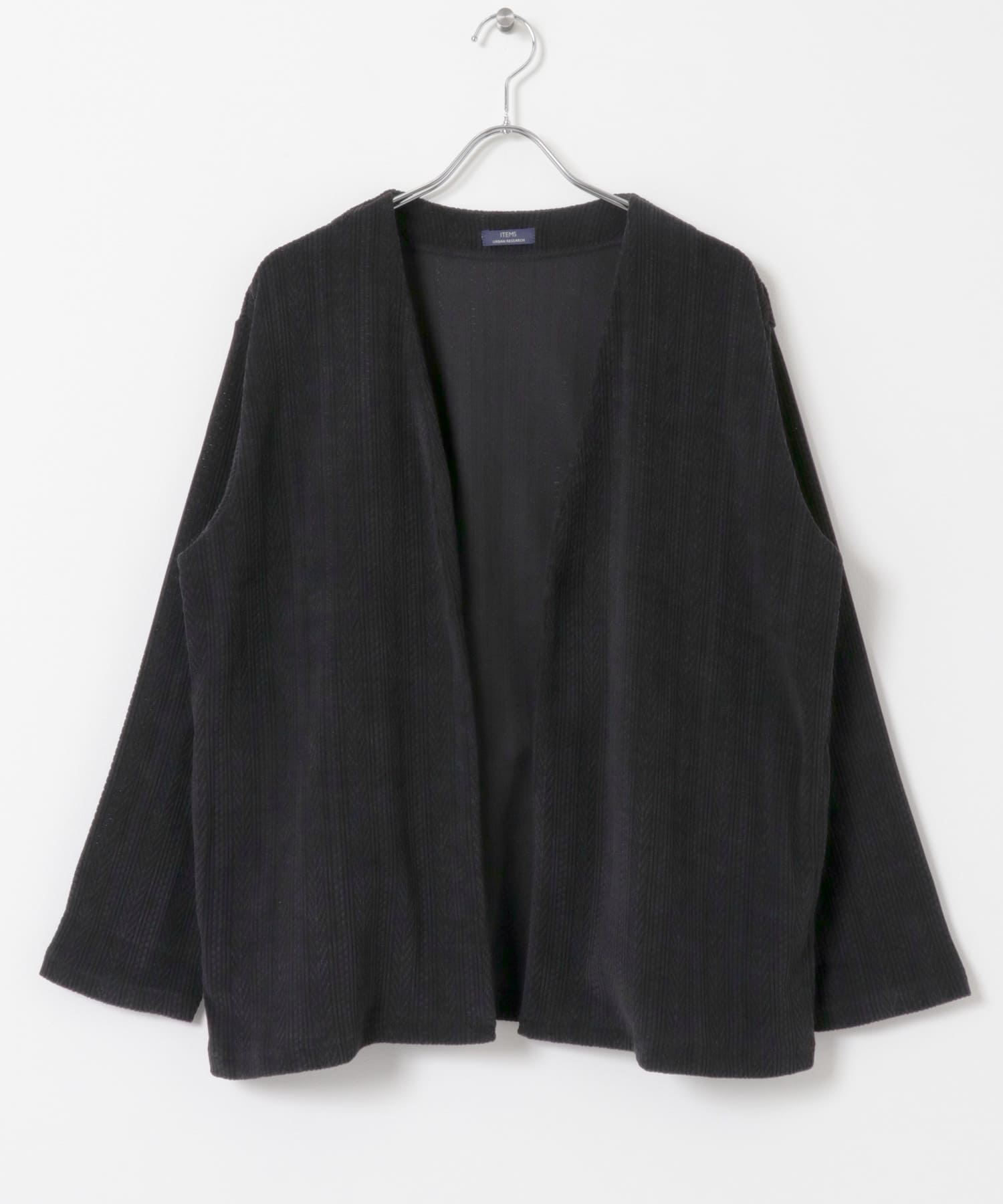 JQ起毛カットソー カーディガン BLK M