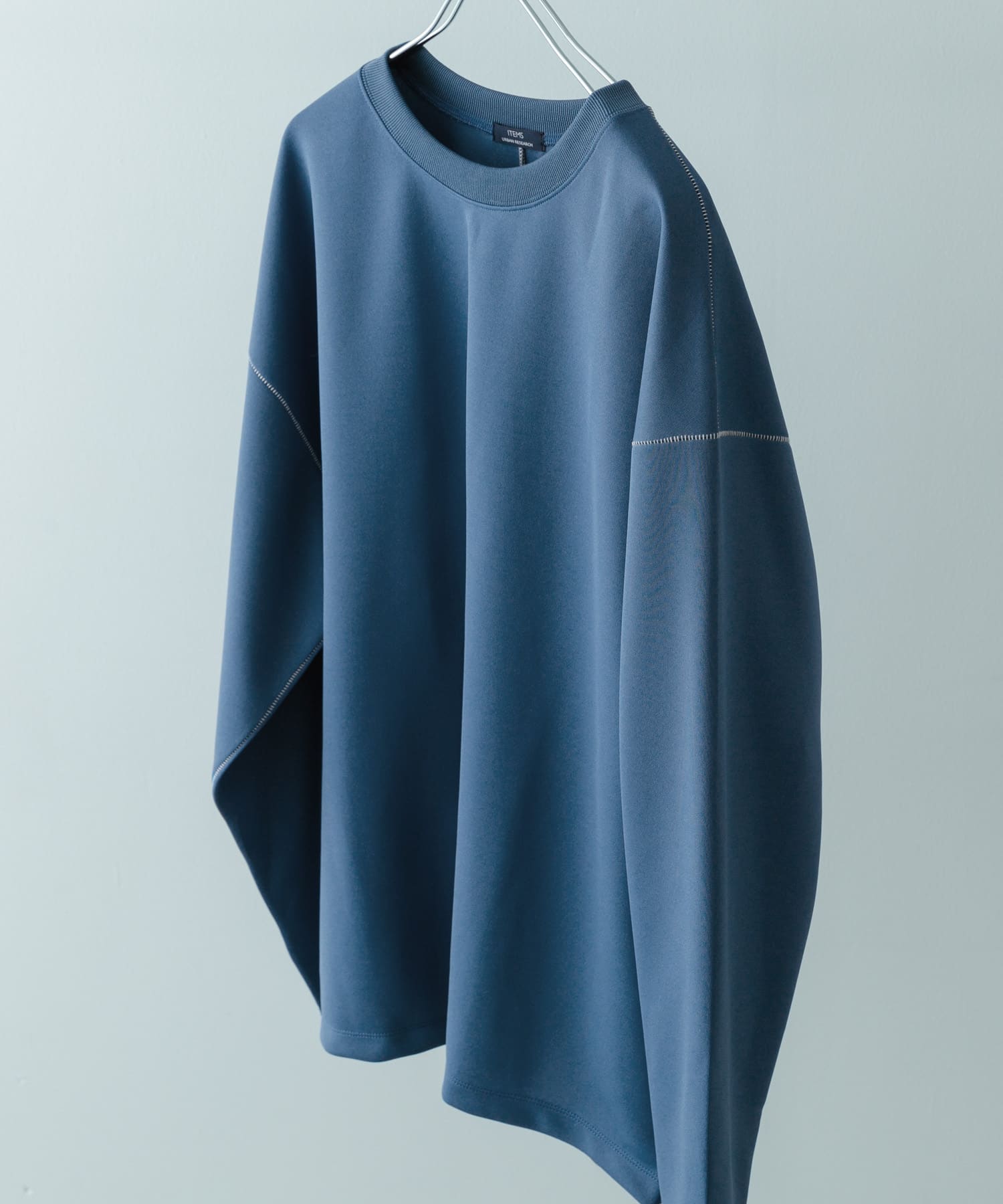 ソフトダンボール カラーステッチ カットソー BLU M