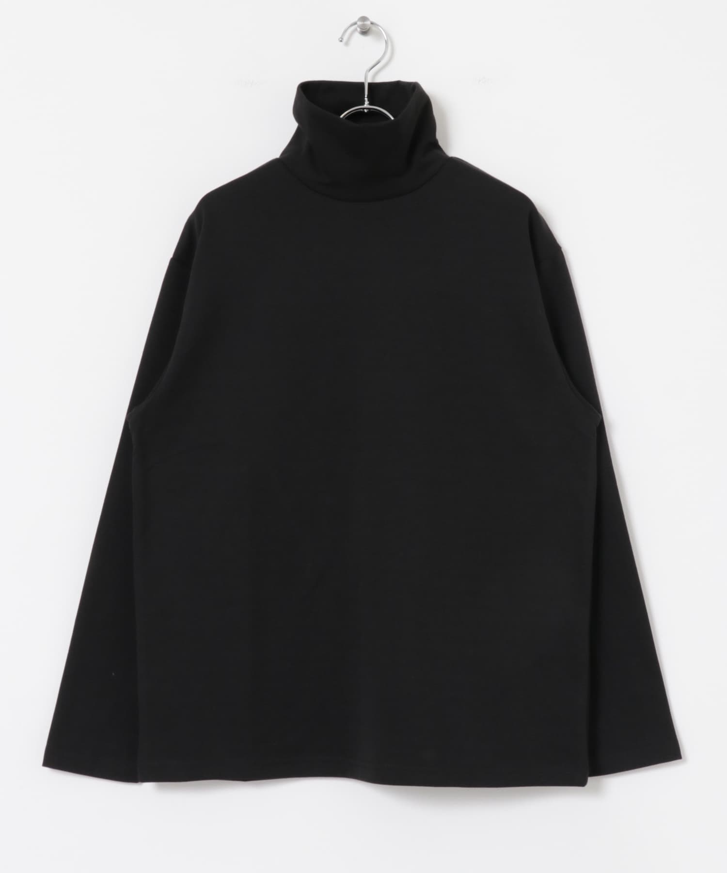 発熱機能 ハイネックカットソー BLK S