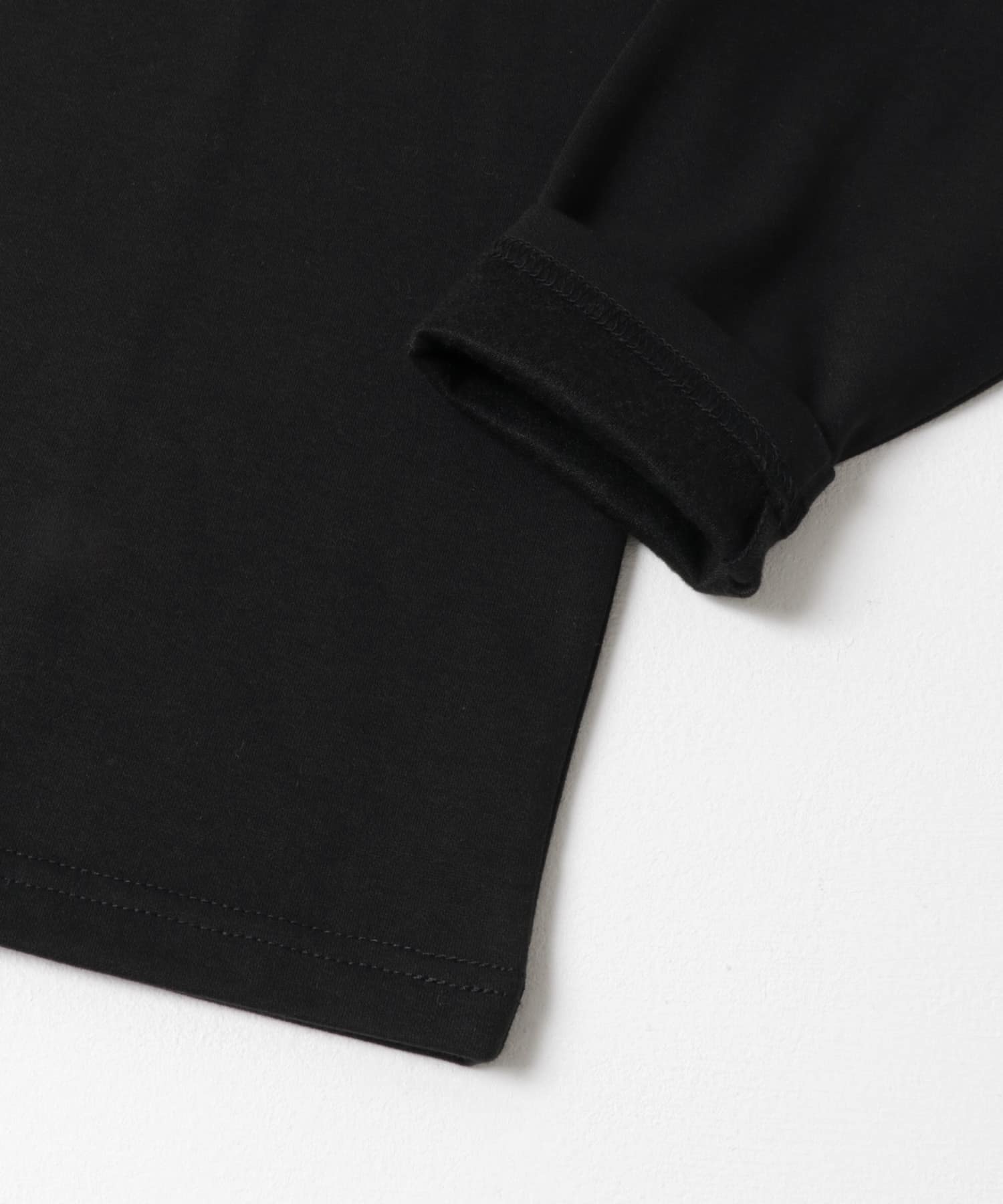 発熱機能 ハイネックカットソー BLK S