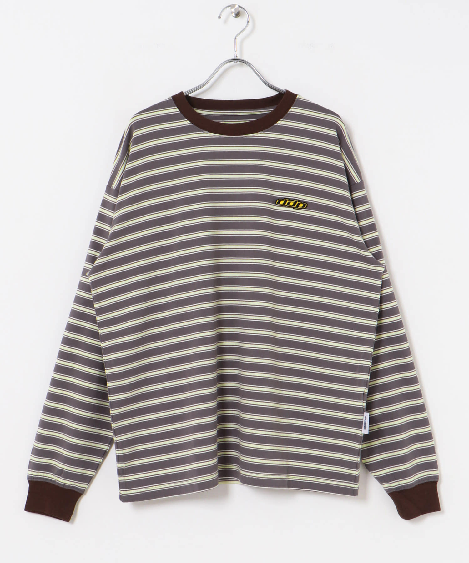 ddp　Retro Border Ringer Long-Sleeve T-shirts CHA M