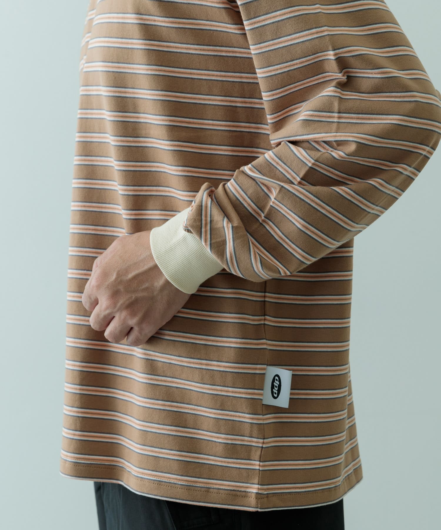 ddp　Retro Border Ringer Long-Sleeve T-shirts BRN L