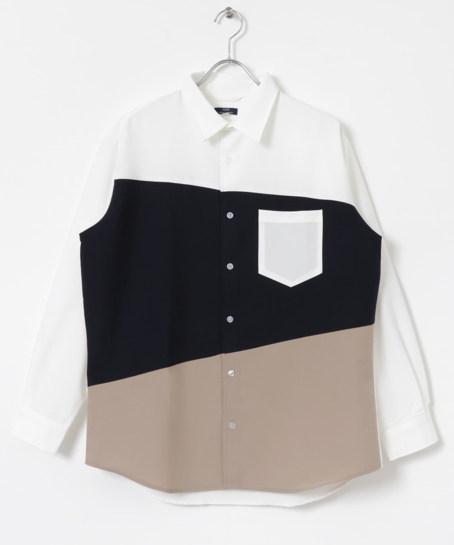 Diagonal Switch 長袖シャツ WHT M