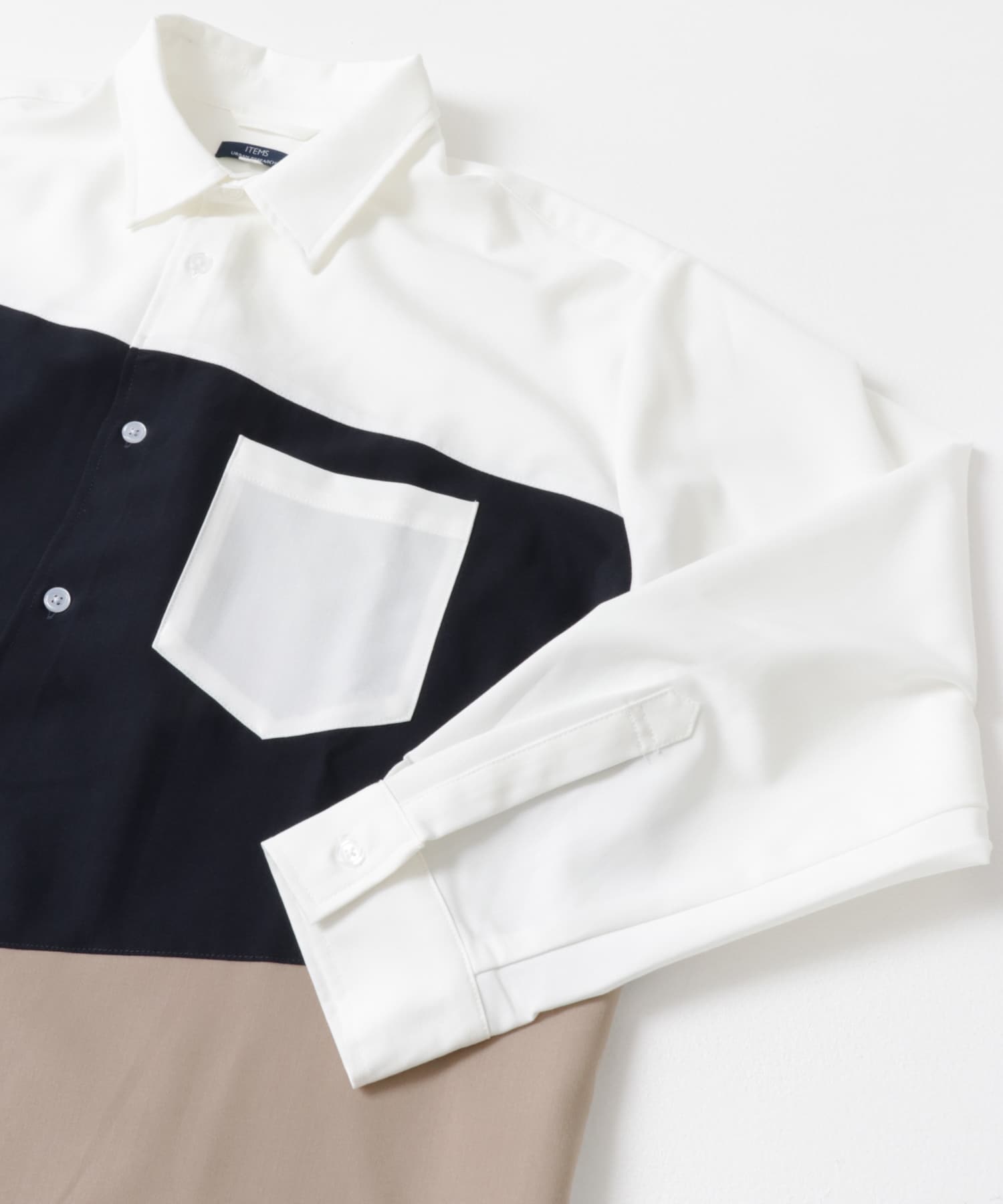 Diagonal Switch 長袖シャツ WHT M