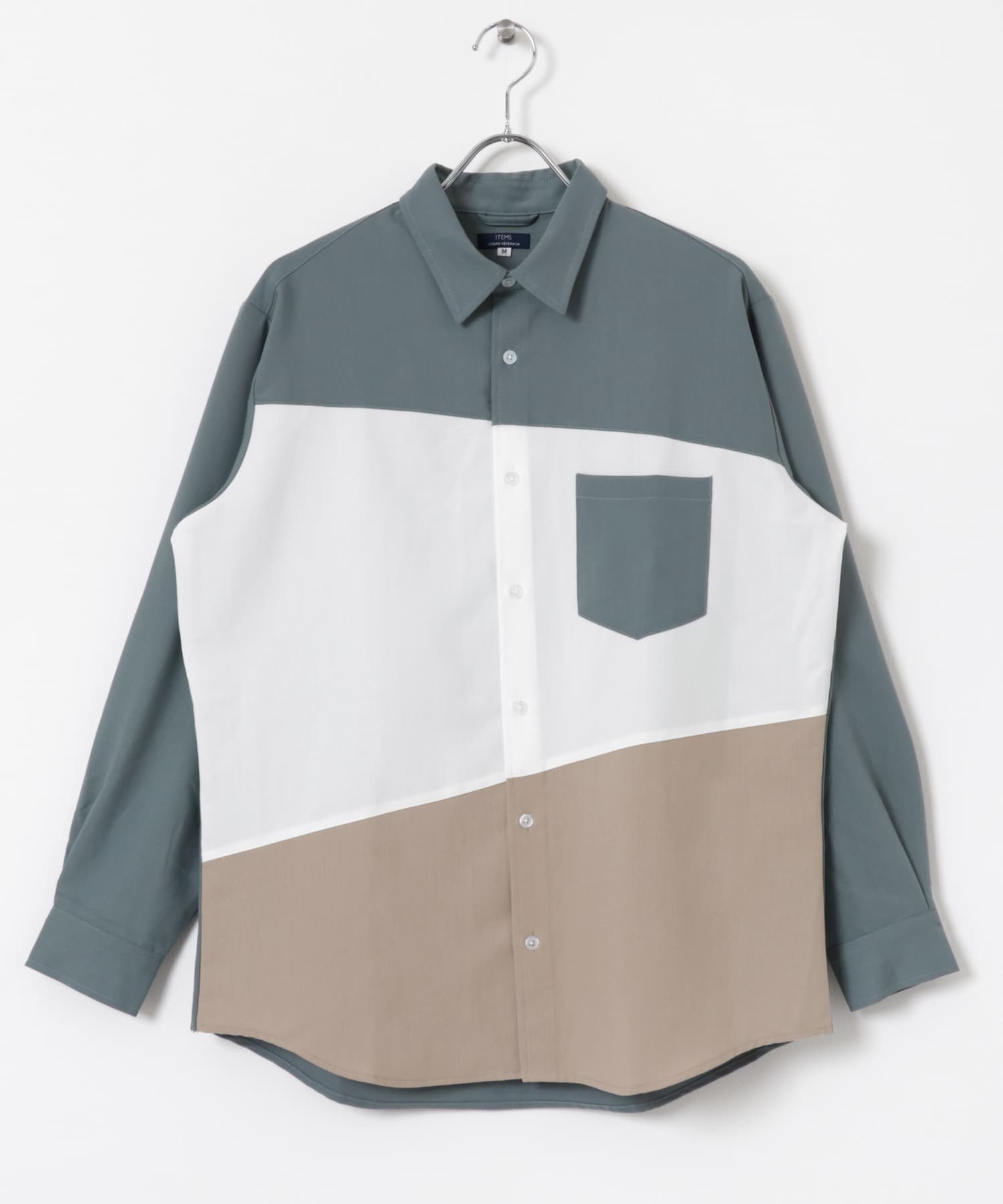 Diagonal Switch 長袖シャツ GRY M